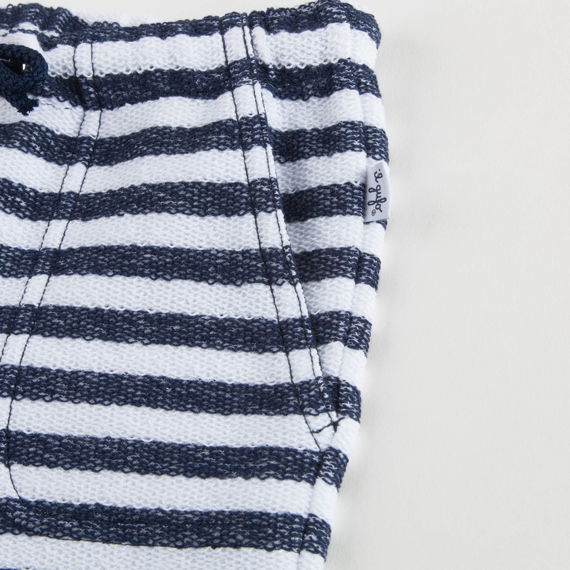 Boys Blue & White Striped Cotton Shorts