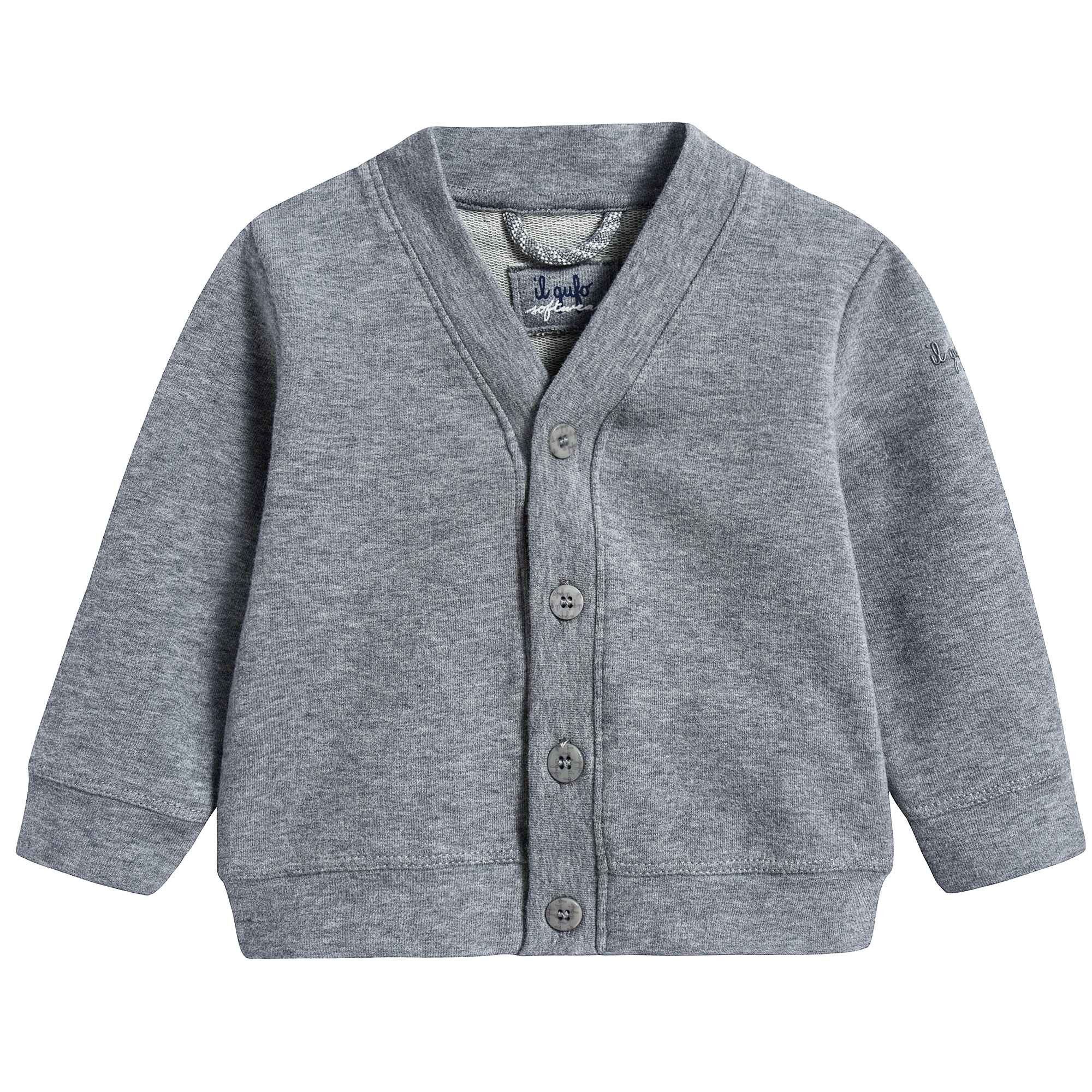 Baby Boys Steel Grey Cotton Jacket