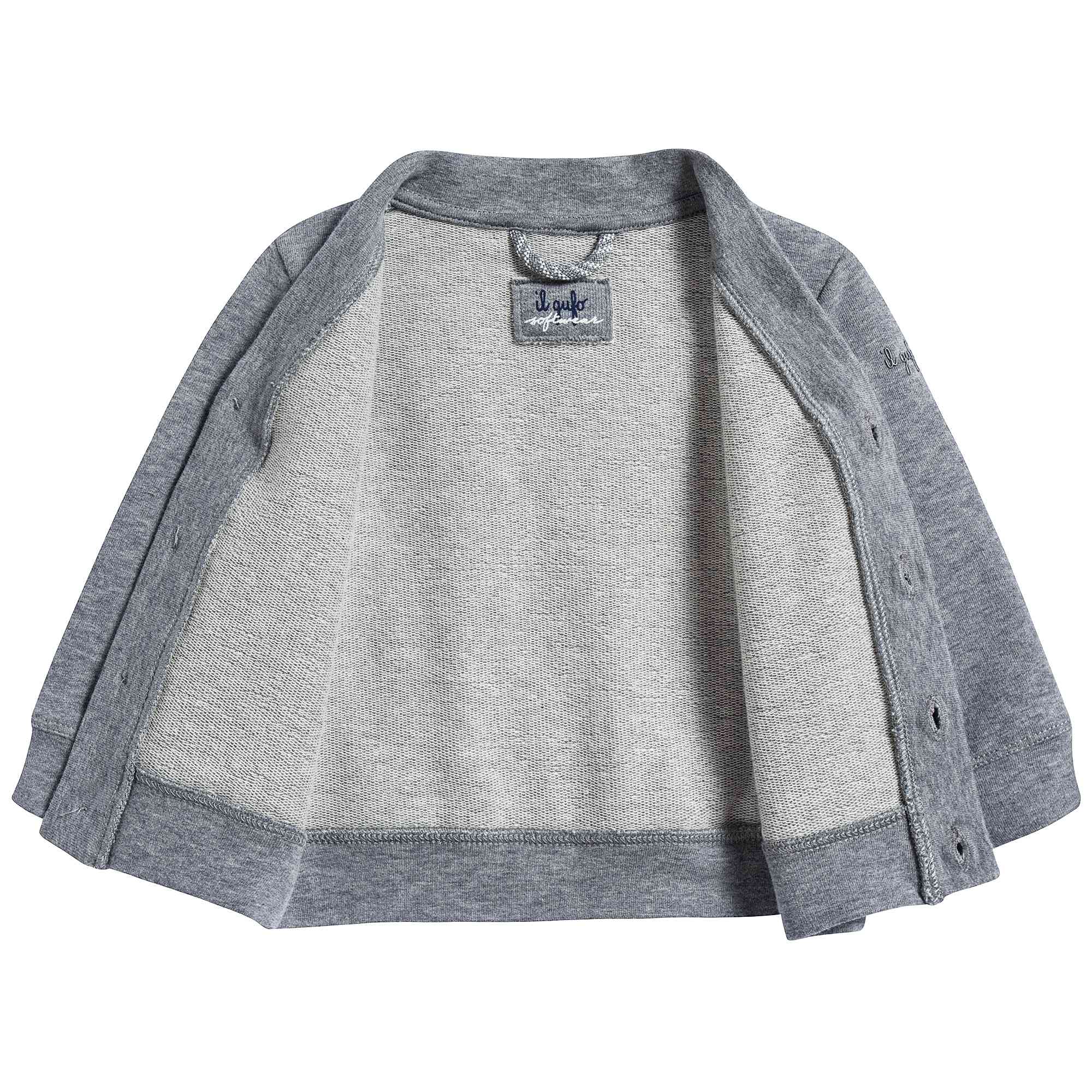 Baby Boys Steel Grey Cotton Jacket