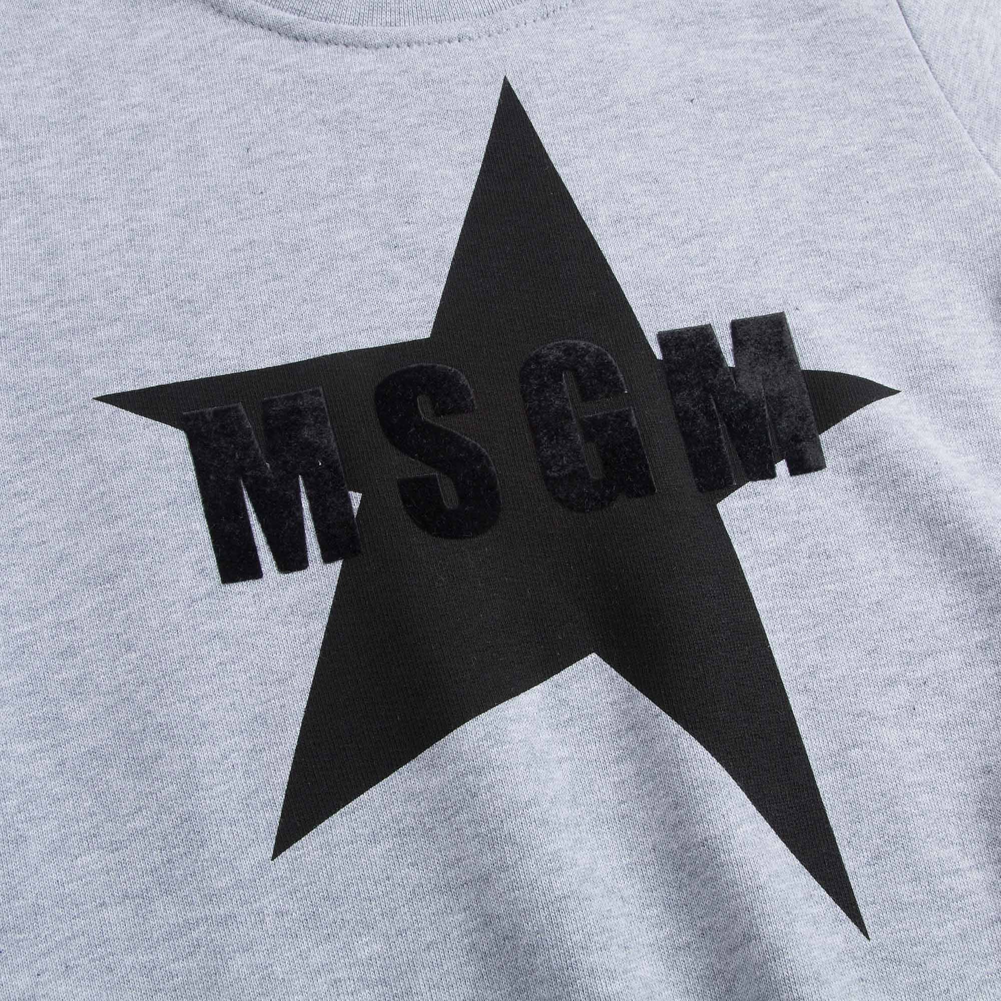 Boys Grey Cotton Sweatshirt With Black Star Trims - CÉMAROSE | Children's Fashion Store - 3