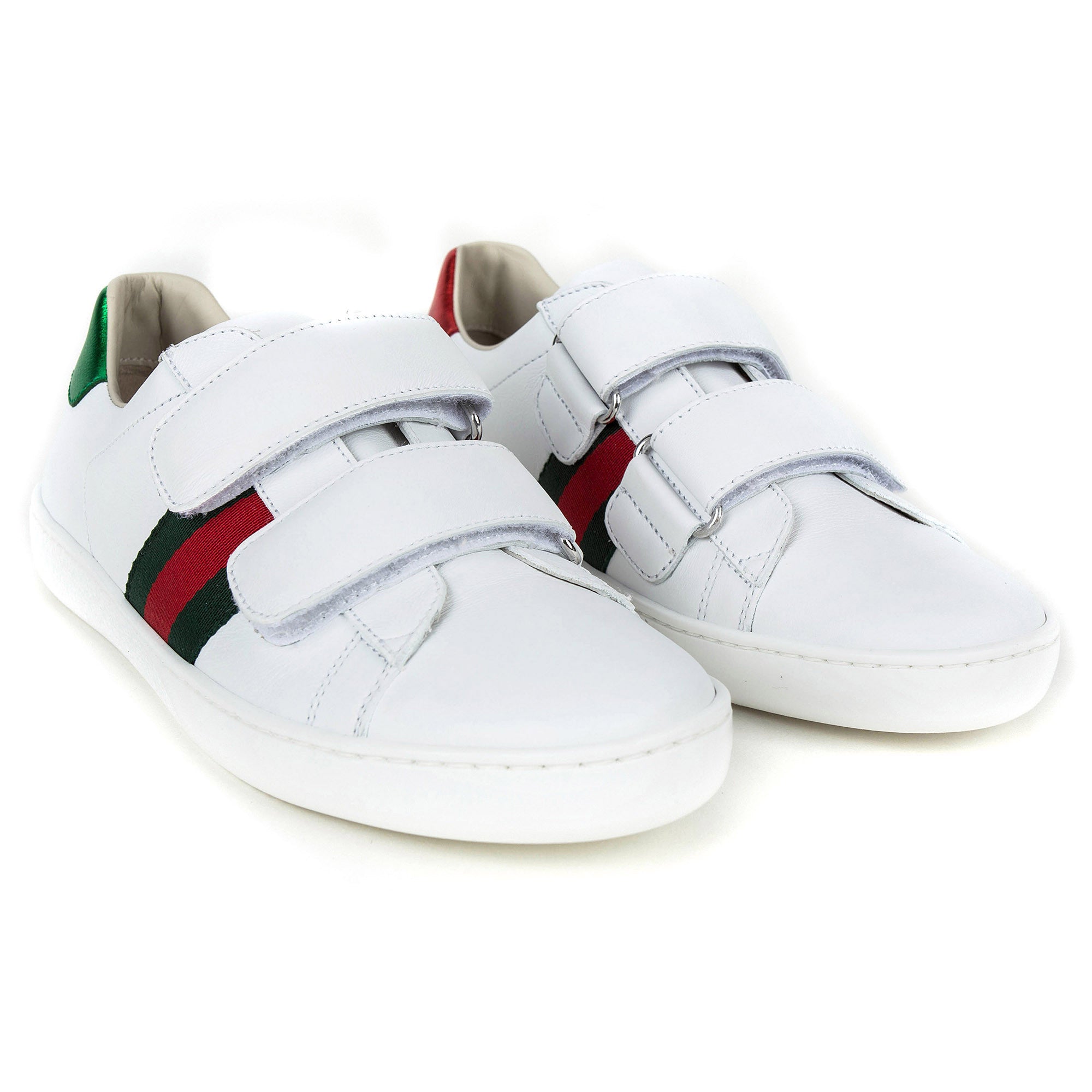 Boys & Girls White Leather Trainers