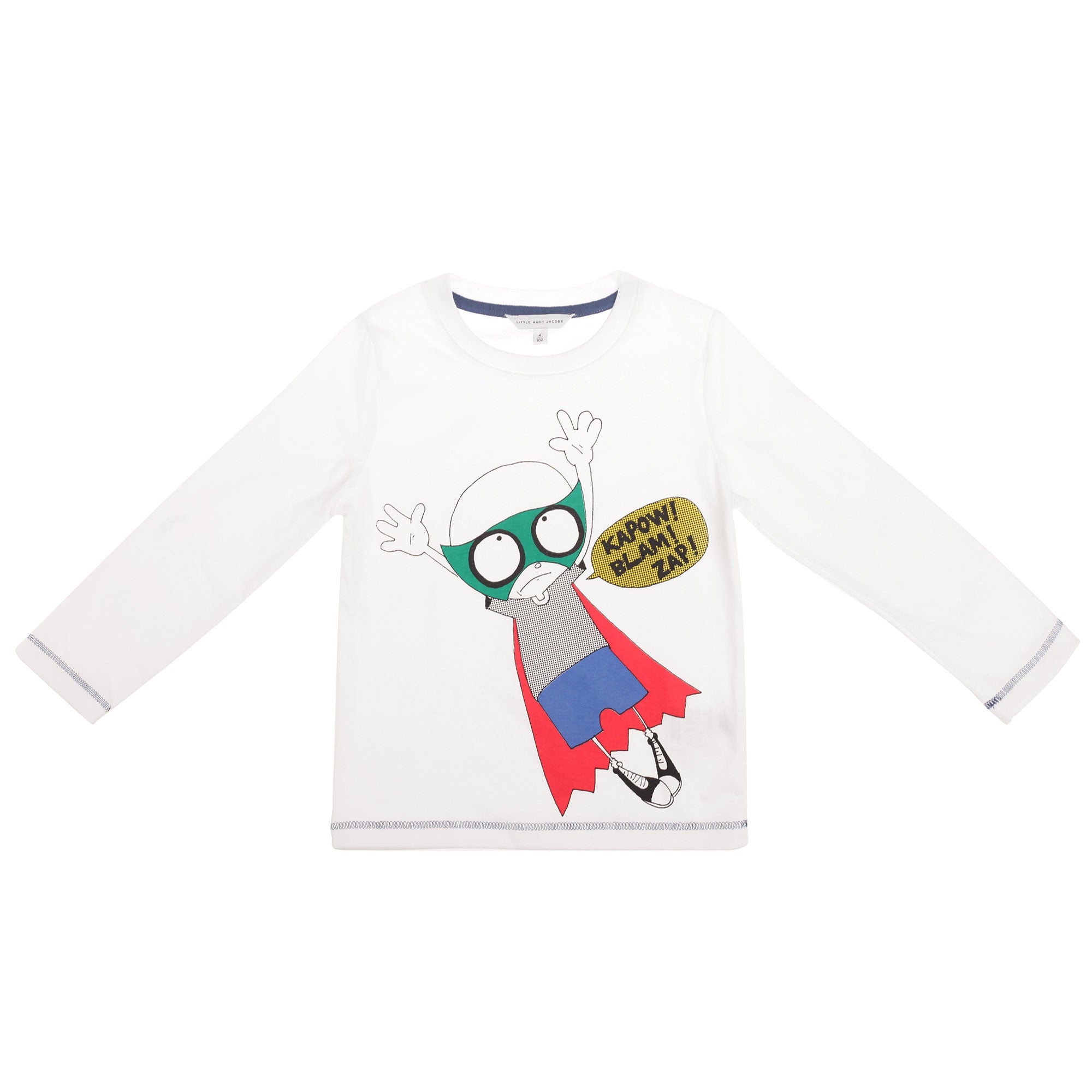 Boys White Fancy Cartoon Printed Cotton T-Shirt - CÉMAROSE | Children's Fashion Store - 1