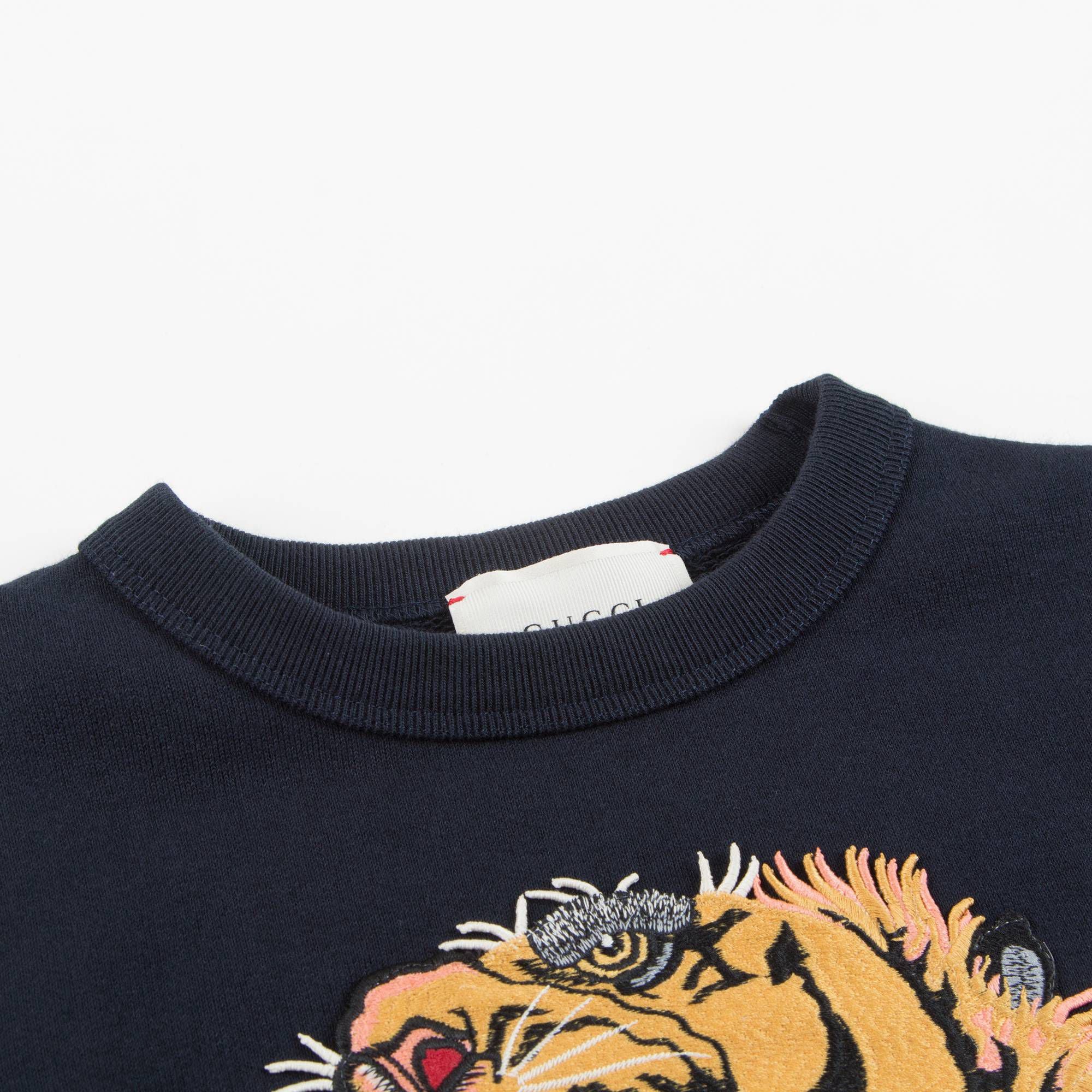 Boys Blue Cotton Tiger Sweatshirt