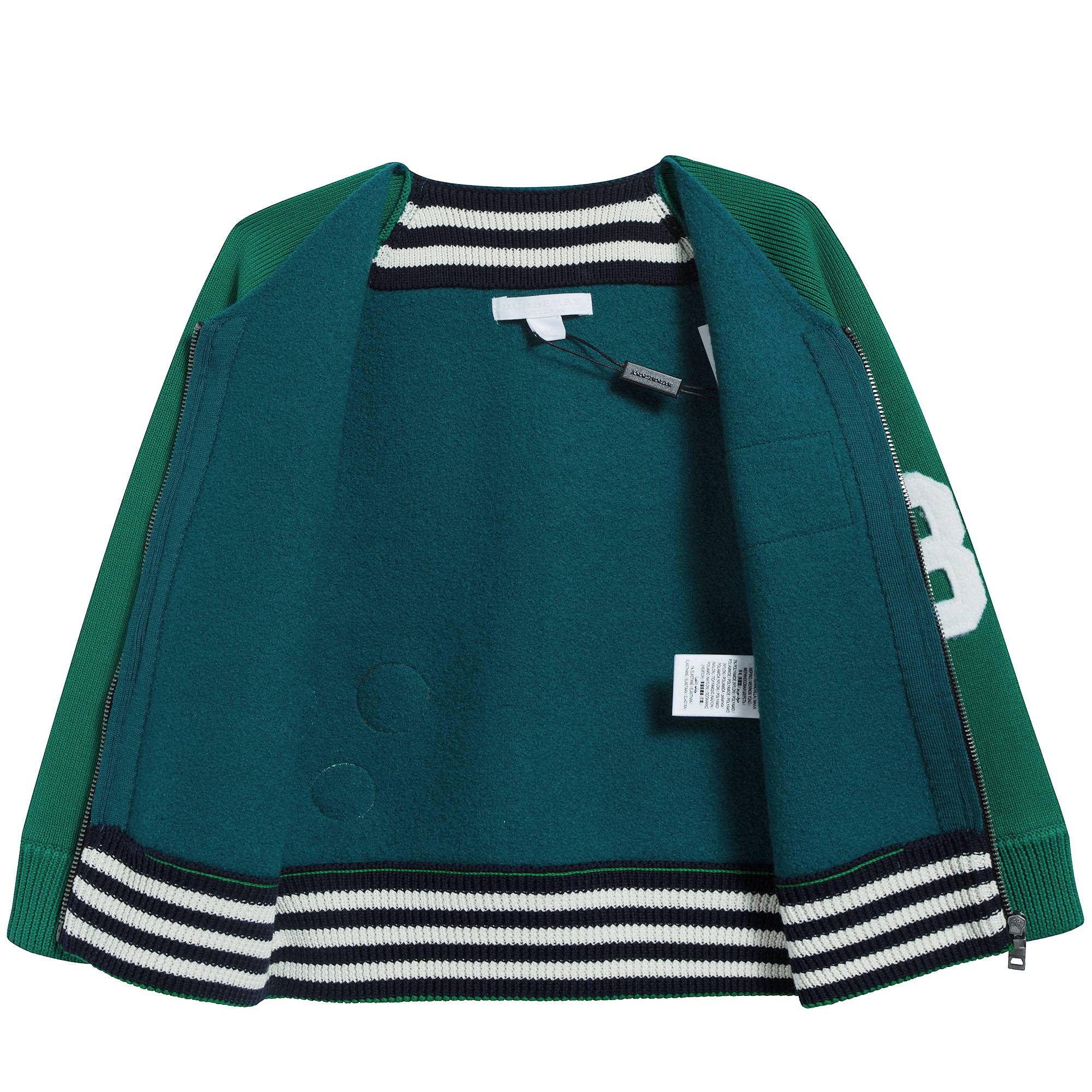 Boys Forest Green Merino Wool Cardigan