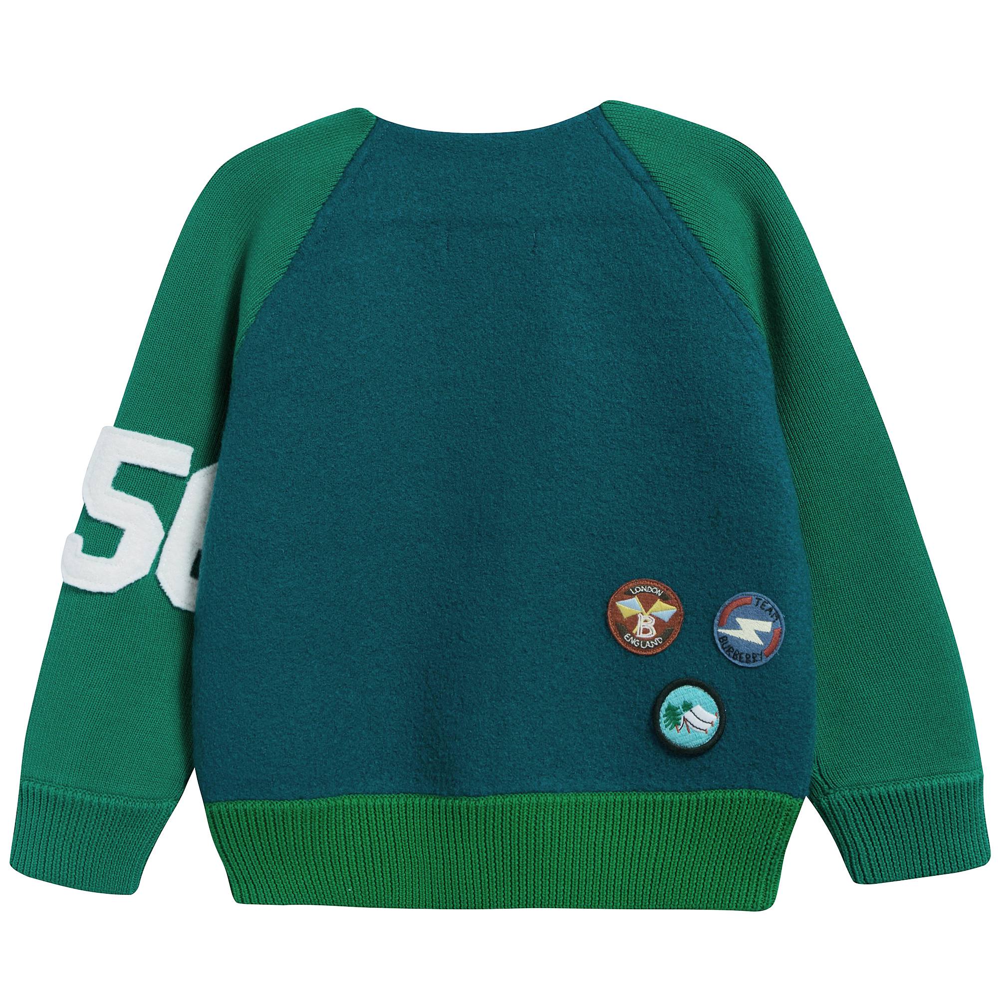 Boys Forest Green Merino Wool Cardigan