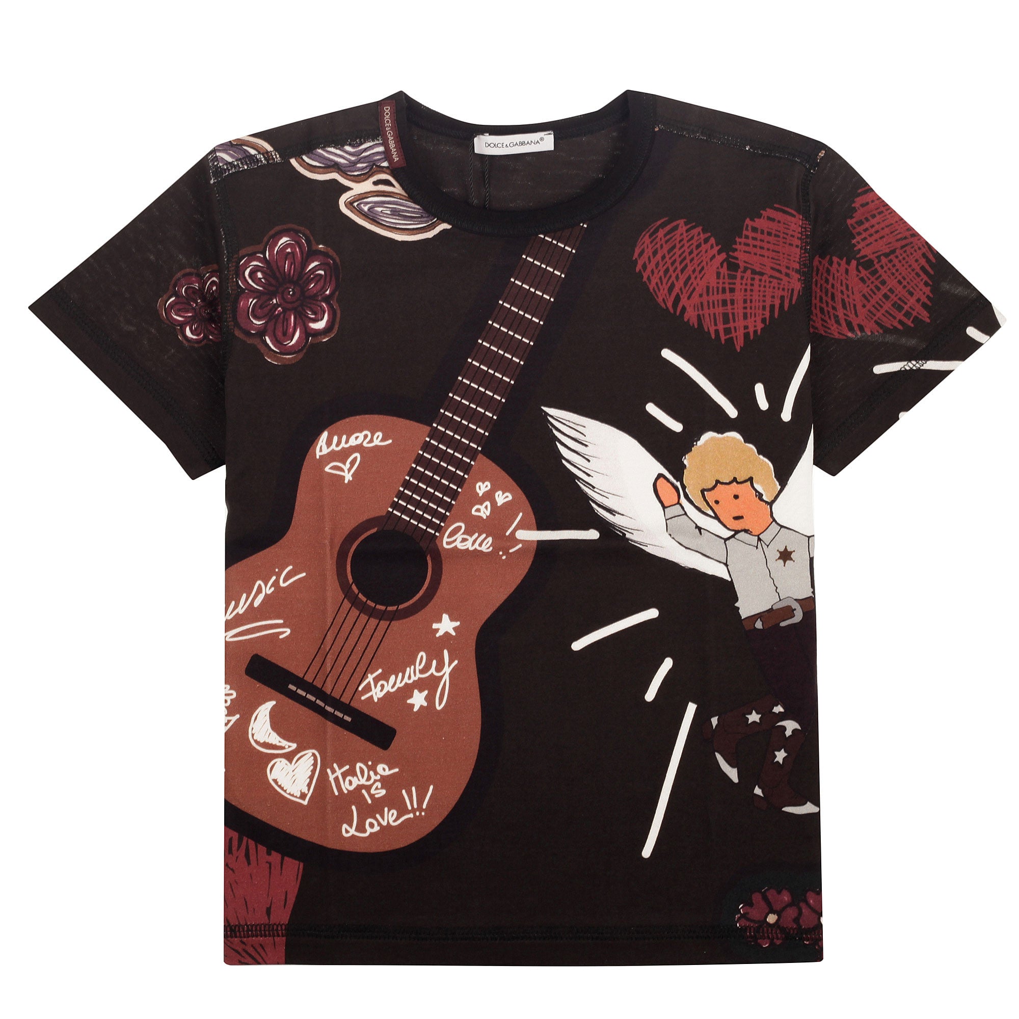 Boys Black 'Sicilian Western'  Style T-Shirt - CÉMAROSE | Children's Fashion Store - 1