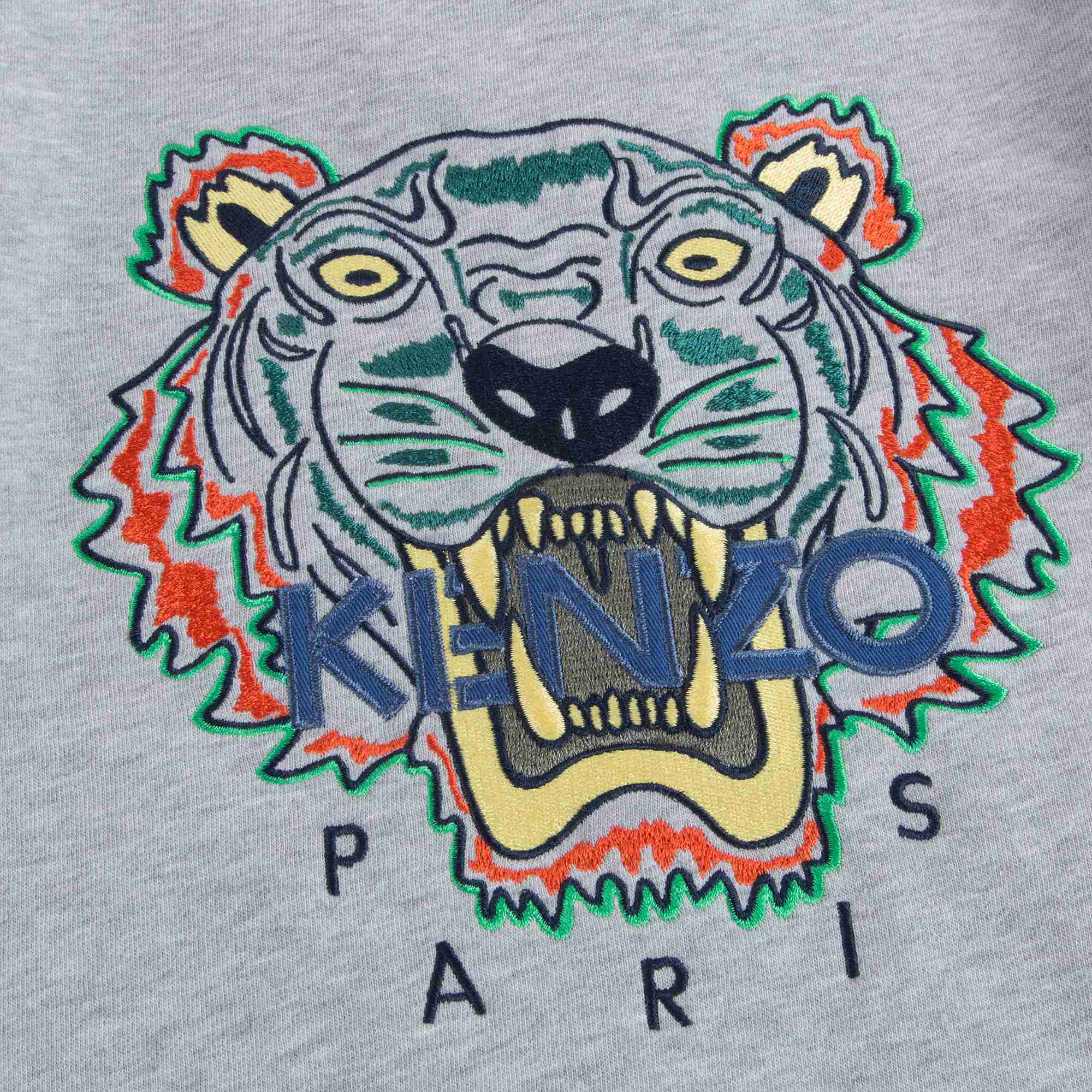 Boys Marl Grey With Tiger Cotton Sweatshirt