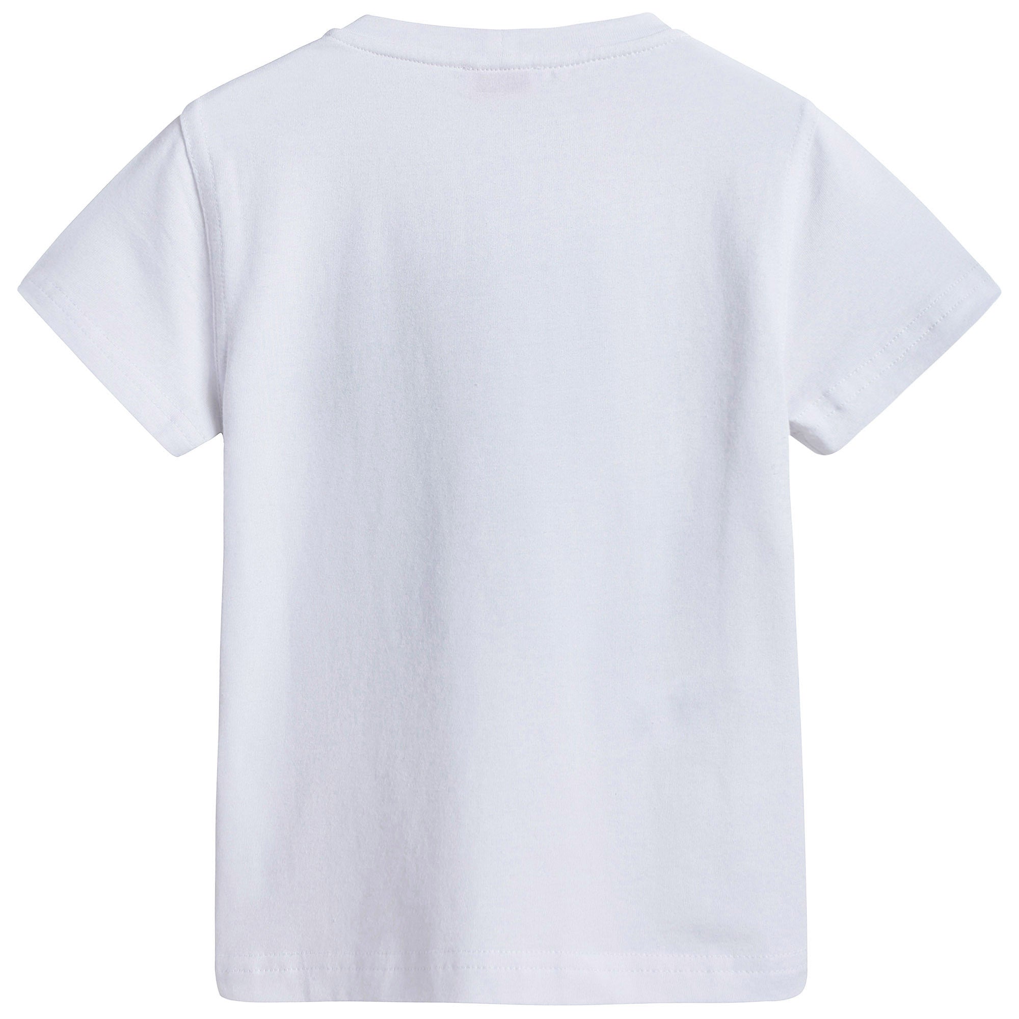 Boys White Elephant Printed T-shirt