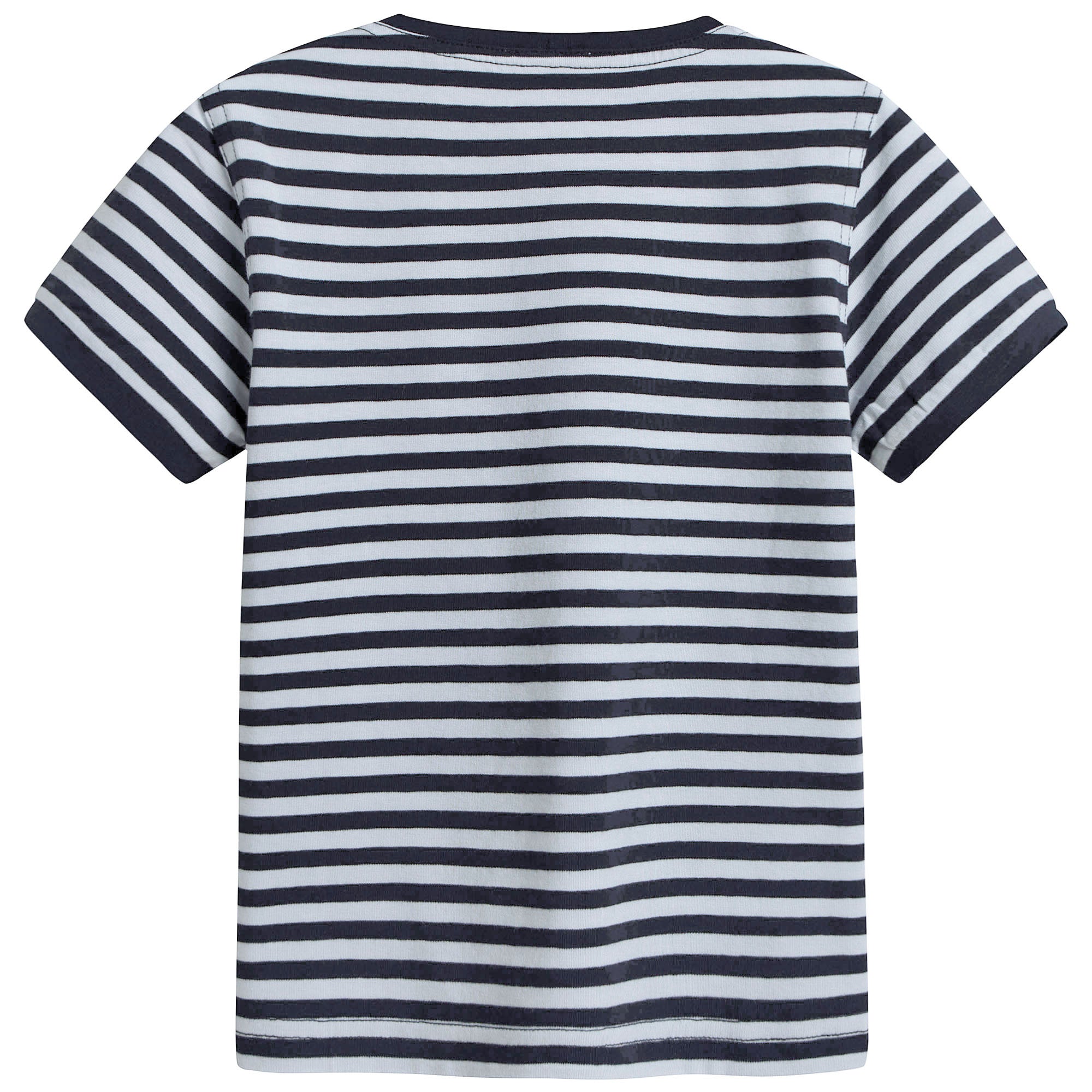 Boys White & Blue Striped T-shirt