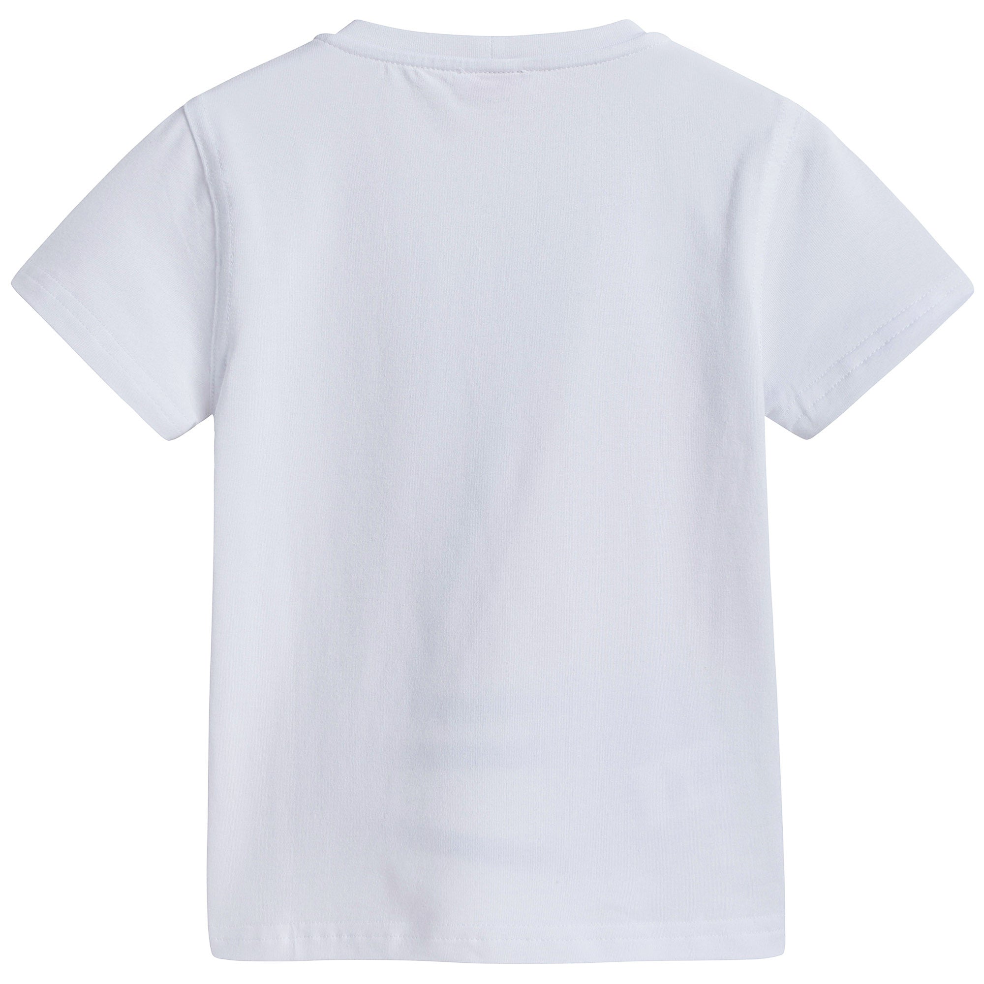 Boys White Boat Printed T-Shirt