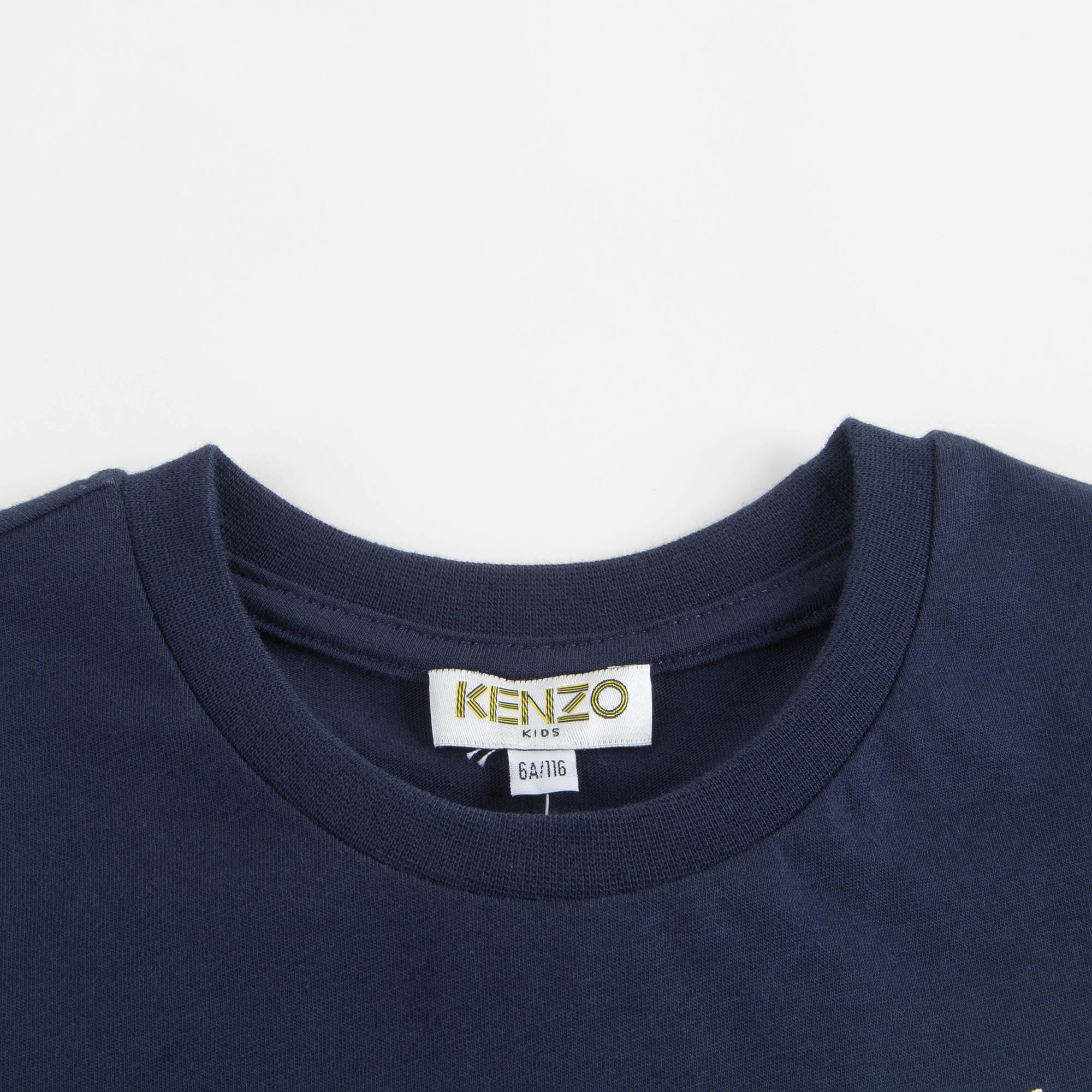 Boys Navy With Tiger Cotton T-shirt