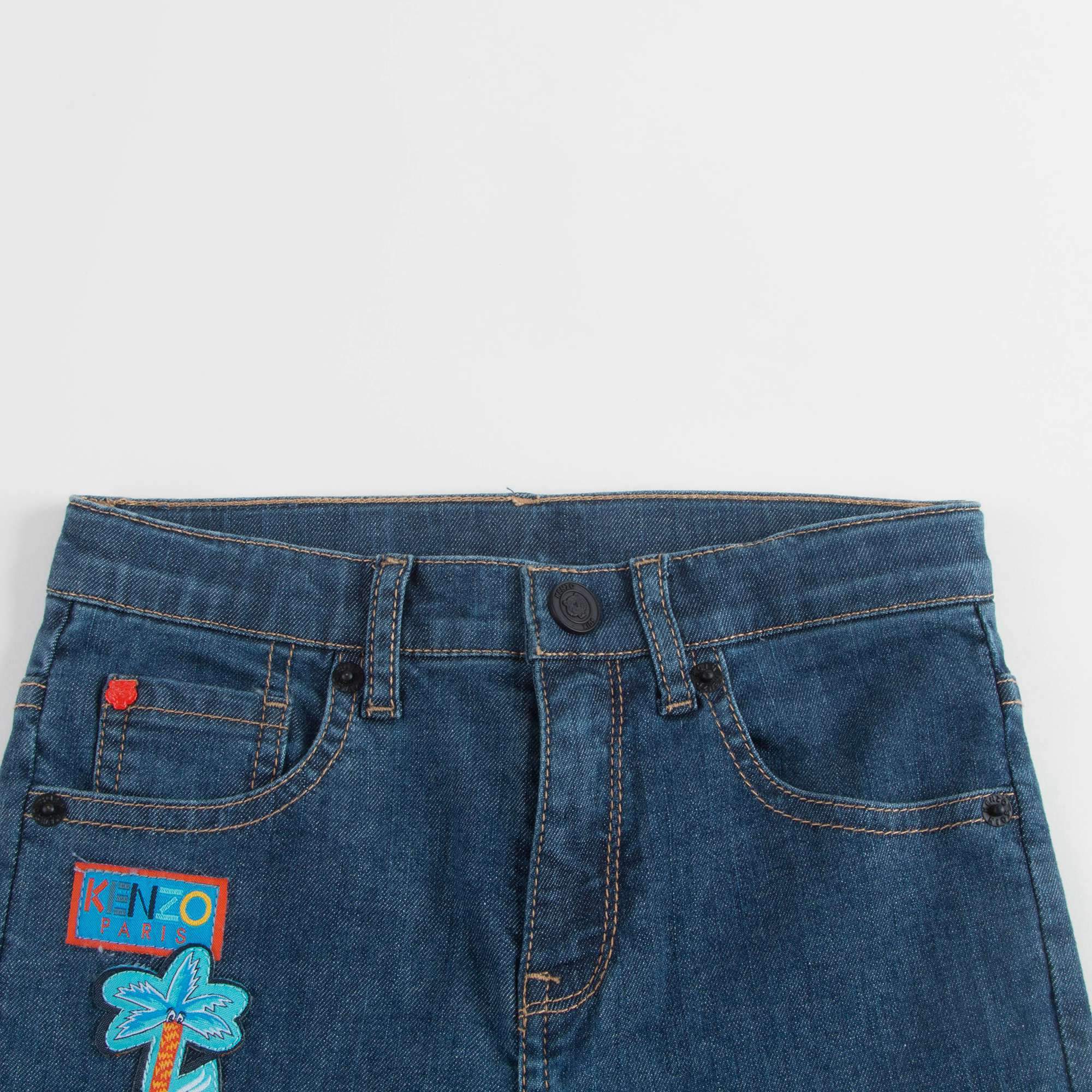 Boys Denim Blue Cotton Troussers