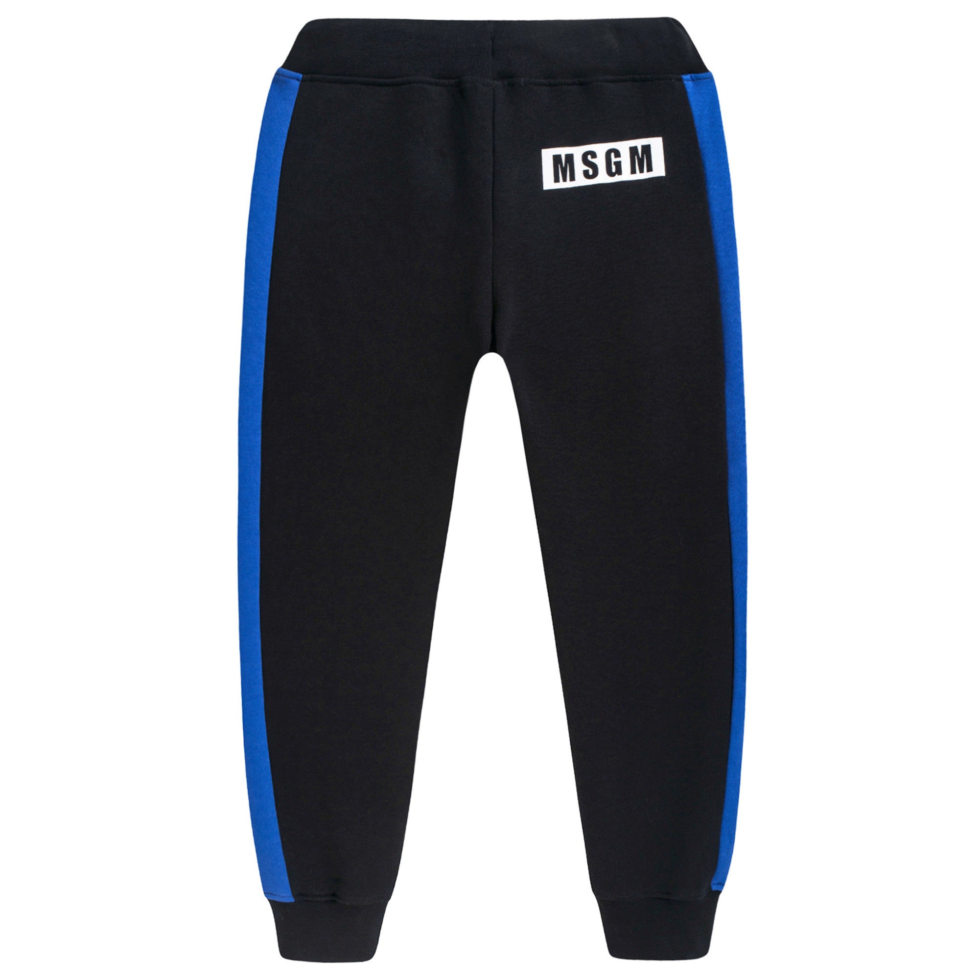 Boys Black Cotton Tracksuit Trousers