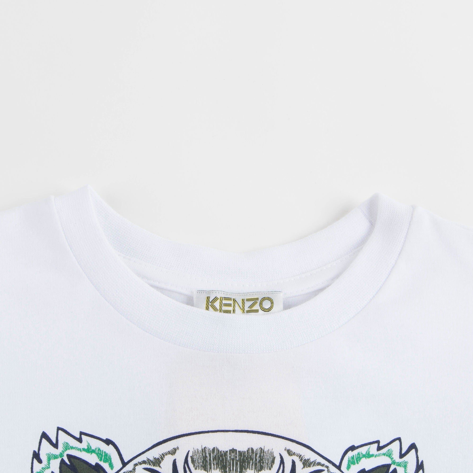 Boys White Tiger Logo Cotton T-shirt