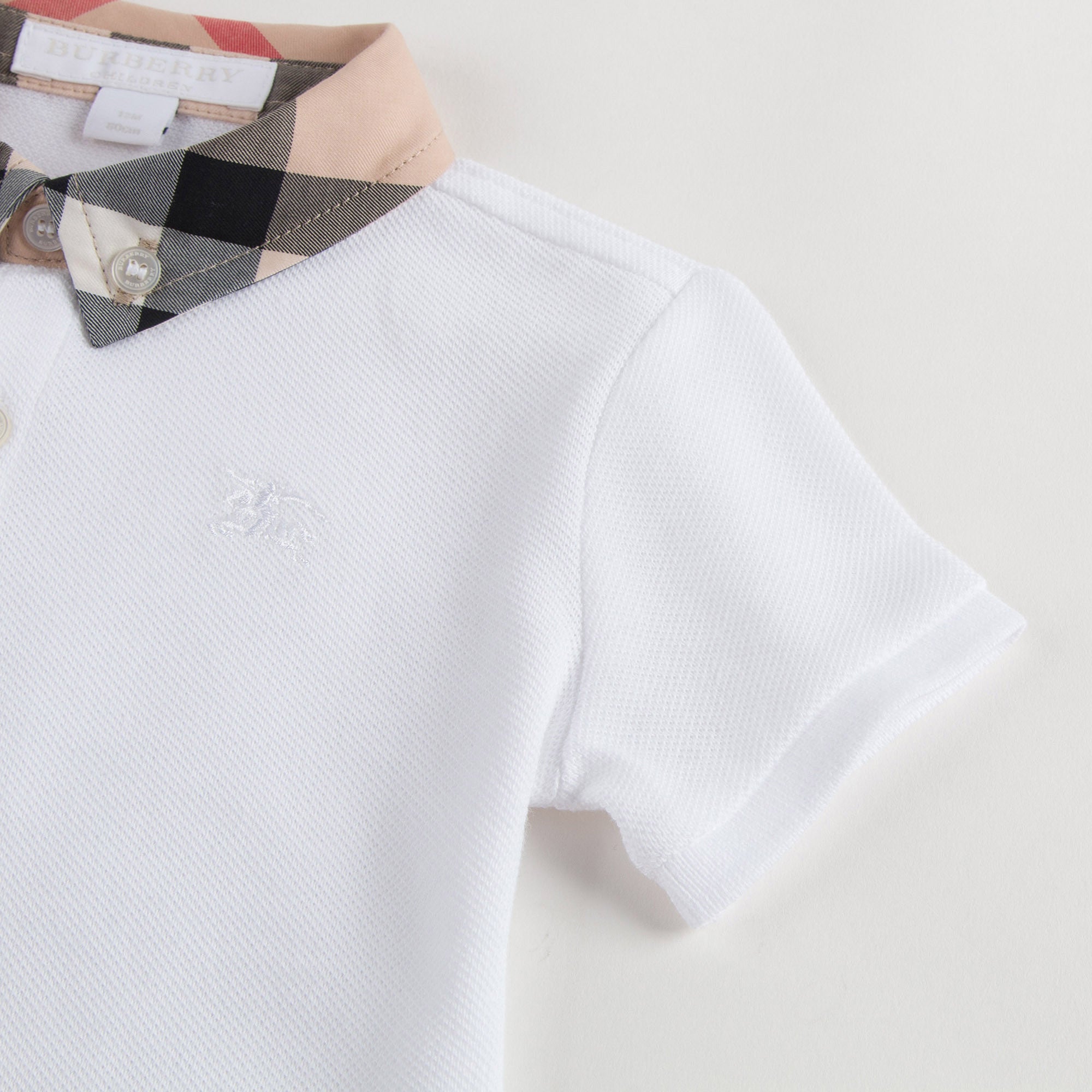 Baby Boys White Polo Shirt With Checked Collar - CÉMAROSE | Children's Fashion Store - 5