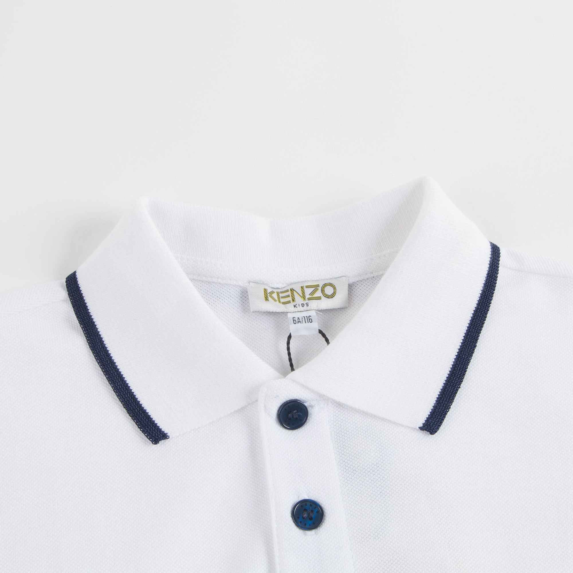 Boys Optical White Cotton Polo Shirt