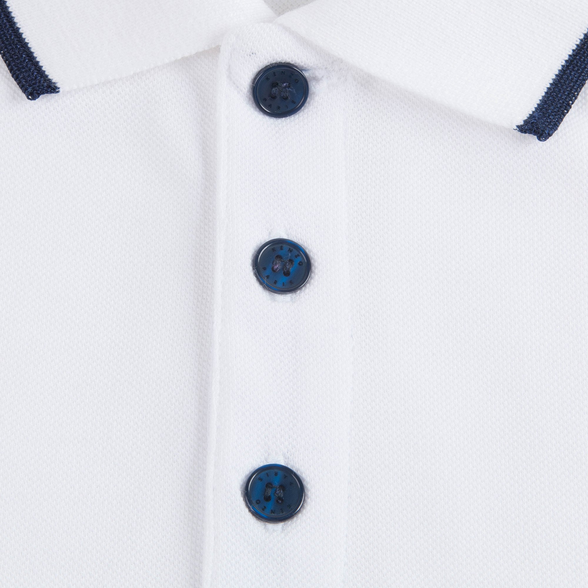 Boys Optical White Cotton Polo Shirt