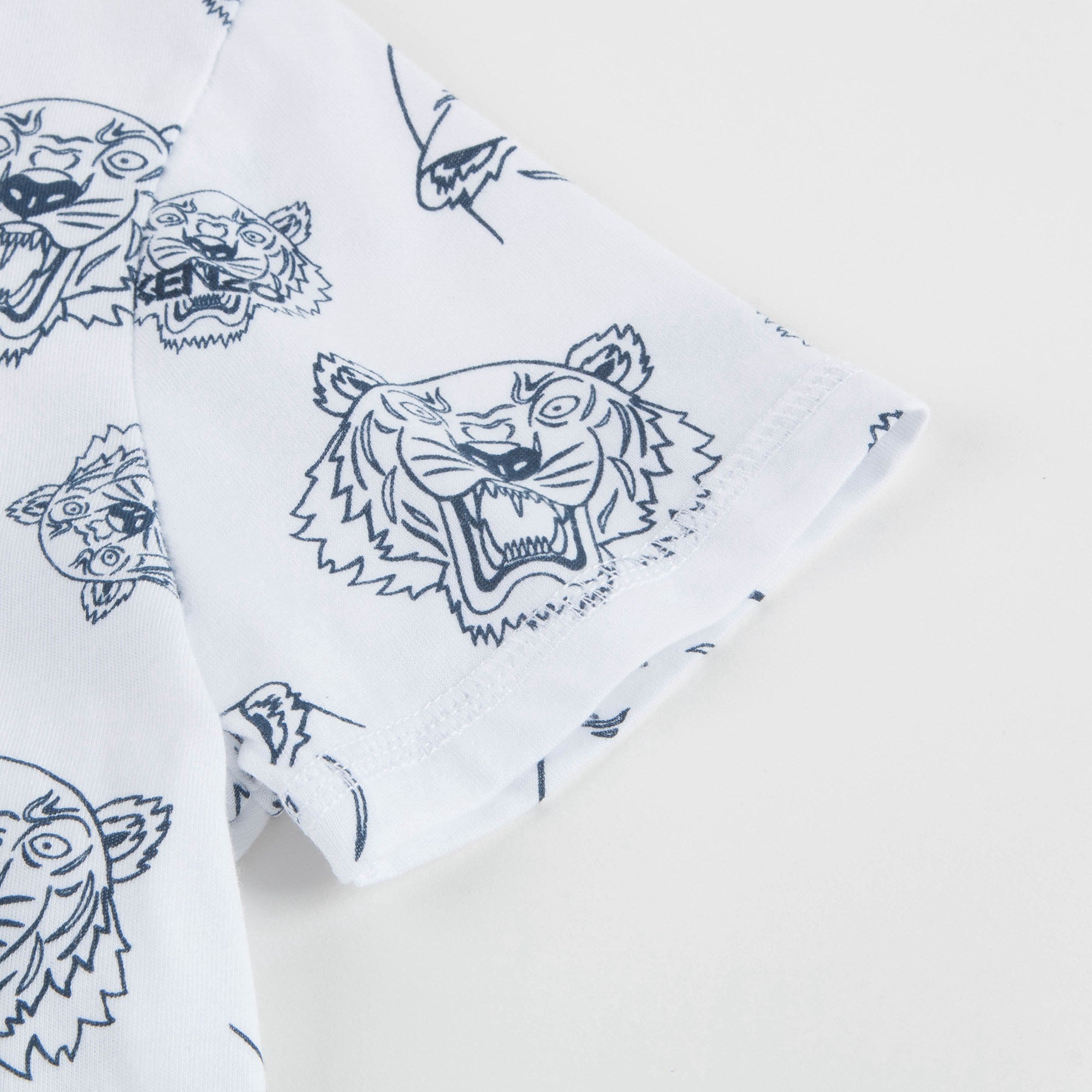 Boys Optical White With Tiger Cotton T-shirt