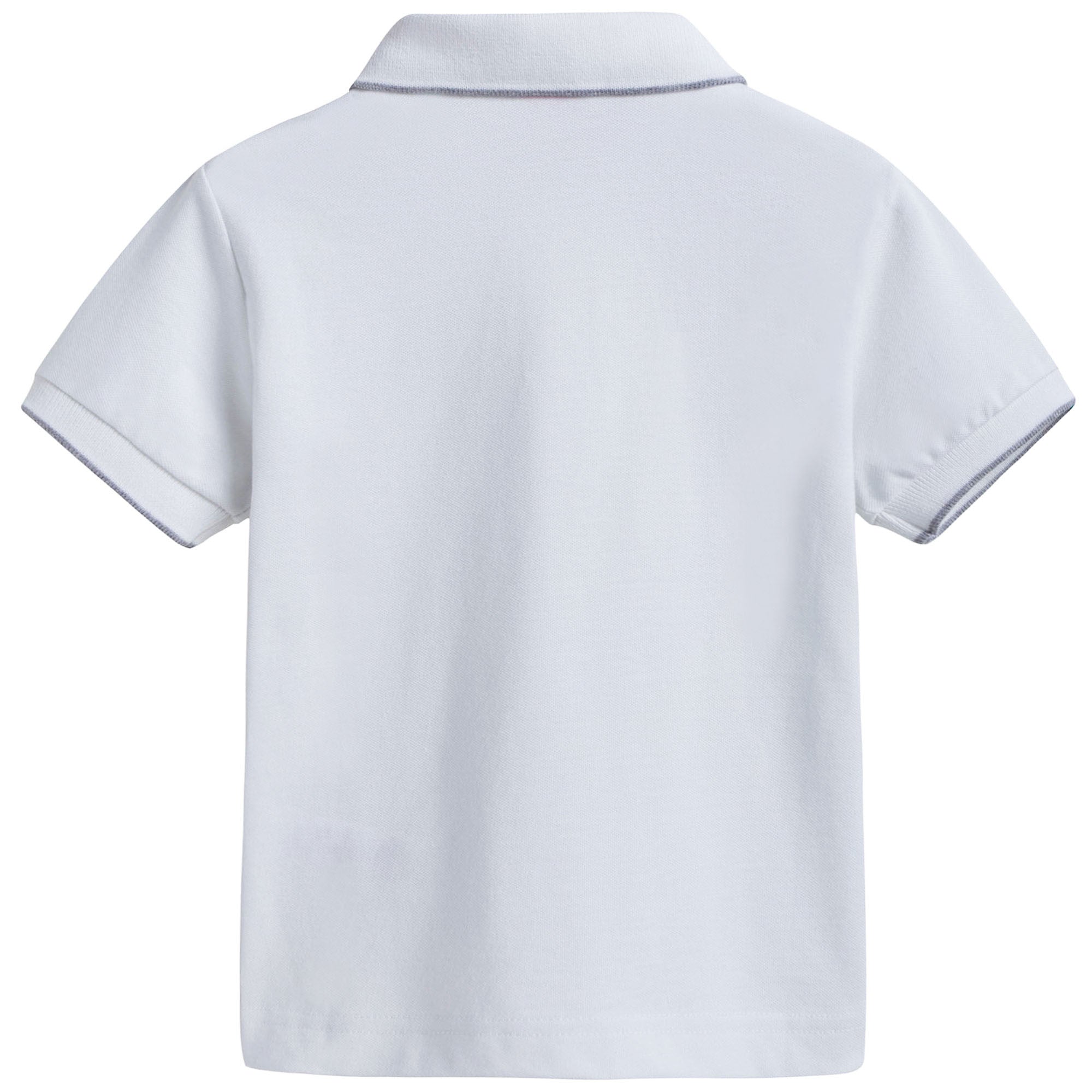 Boys White Cotton Polo Shirt