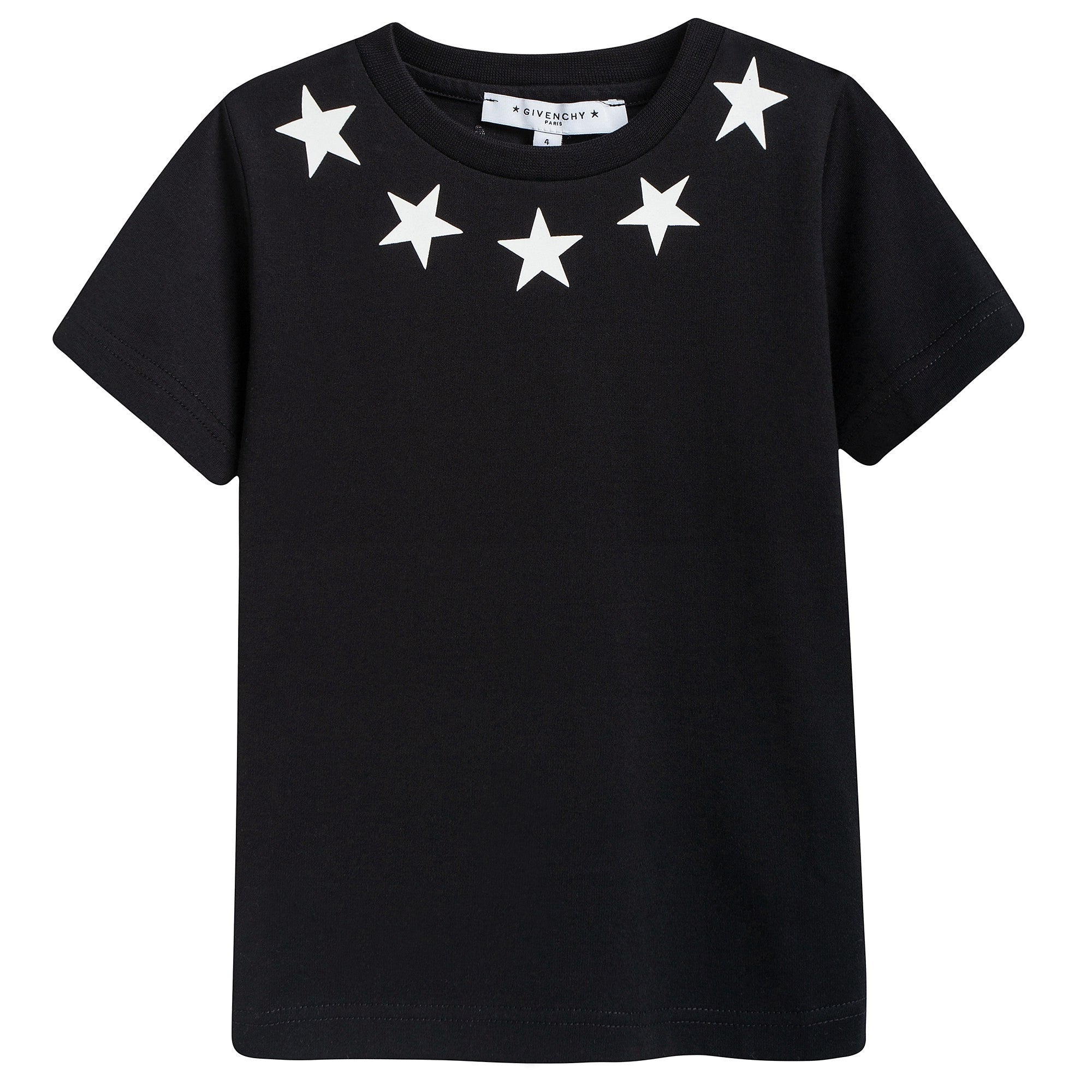 Boys Black Stars Printed T-shirt