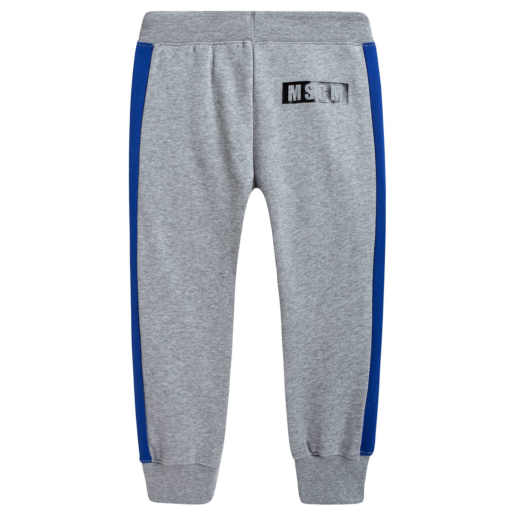 Boys Grey Cotton Tracksuit Trousers