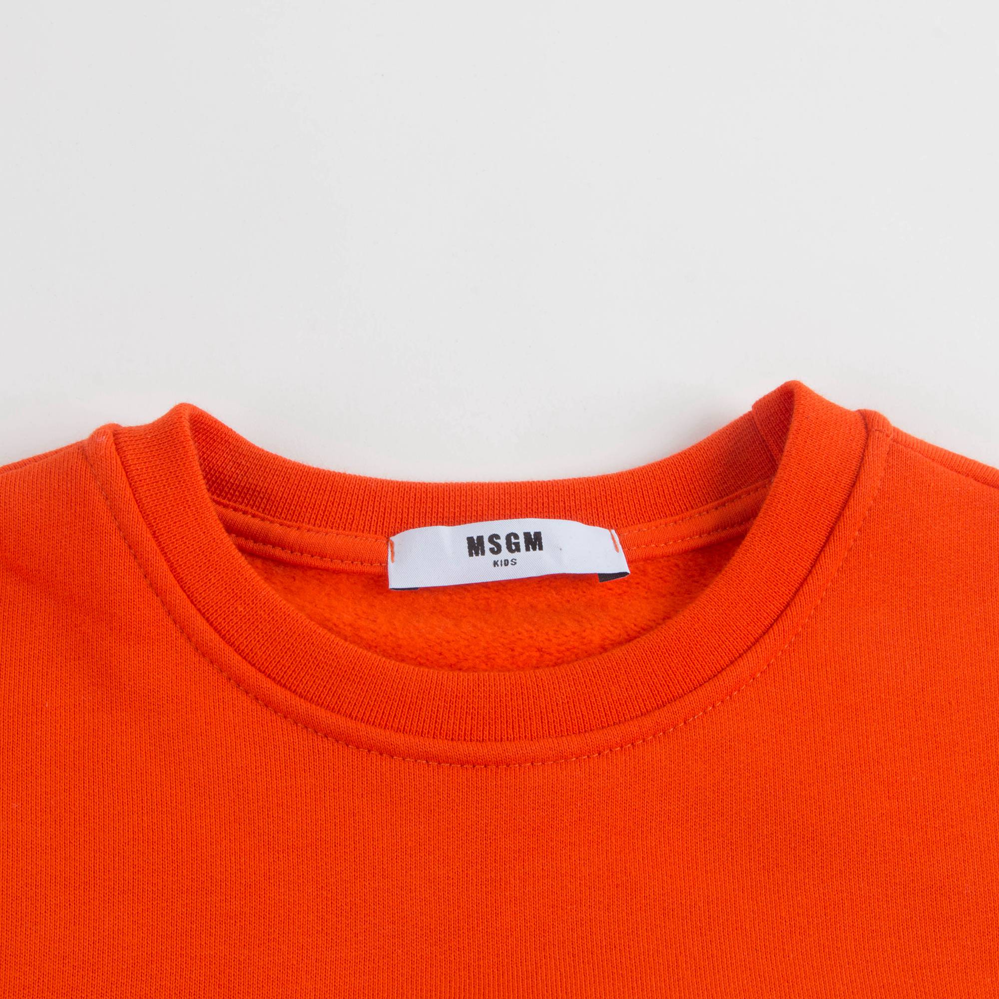 Boys Orange Logo Cotton Sweatshirt