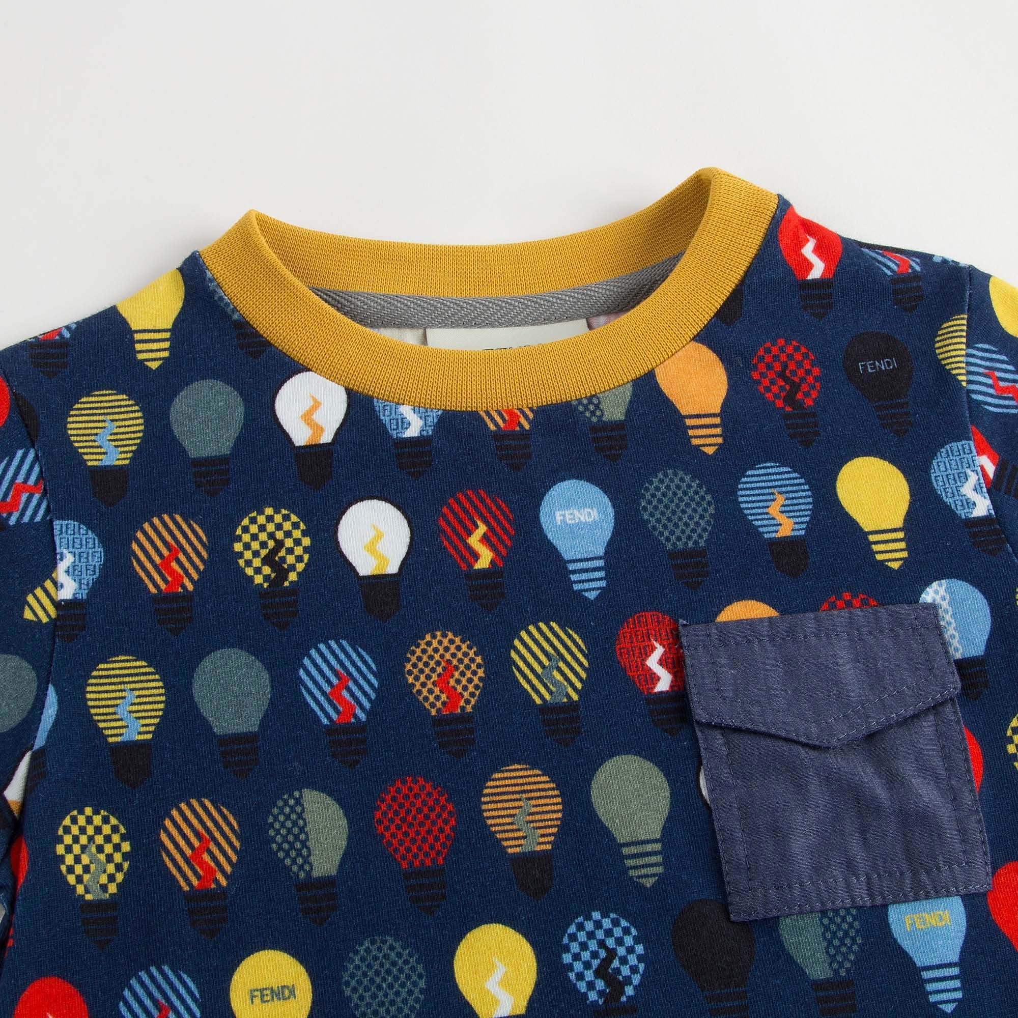 Boys Navy Blue T-Shirt With Multicolor Lightbulb Print - CÉMAROSE | Children's Fashion Store - 3