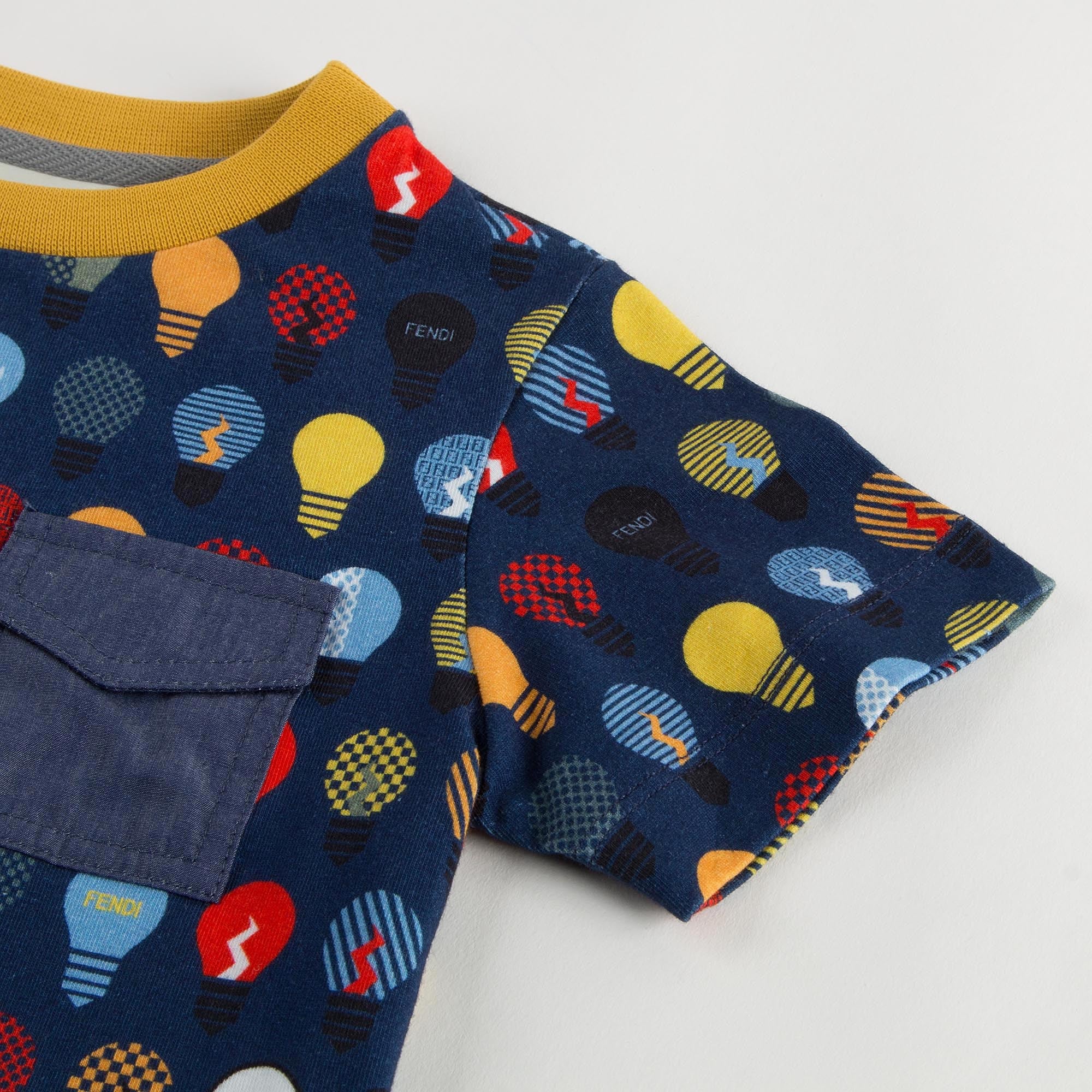 Boys Navy Blue T-Shirt With Multicolor Lightbulb Print - CÉMAROSE | Children's Fashion Store - 5