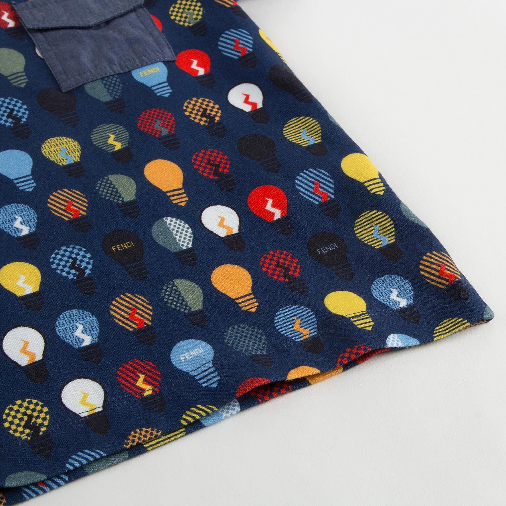 Boys Navy Blue T-Shirt With Multicolor Lightbulb Print - CÉMAROSE | Children's Fashion Store - 6