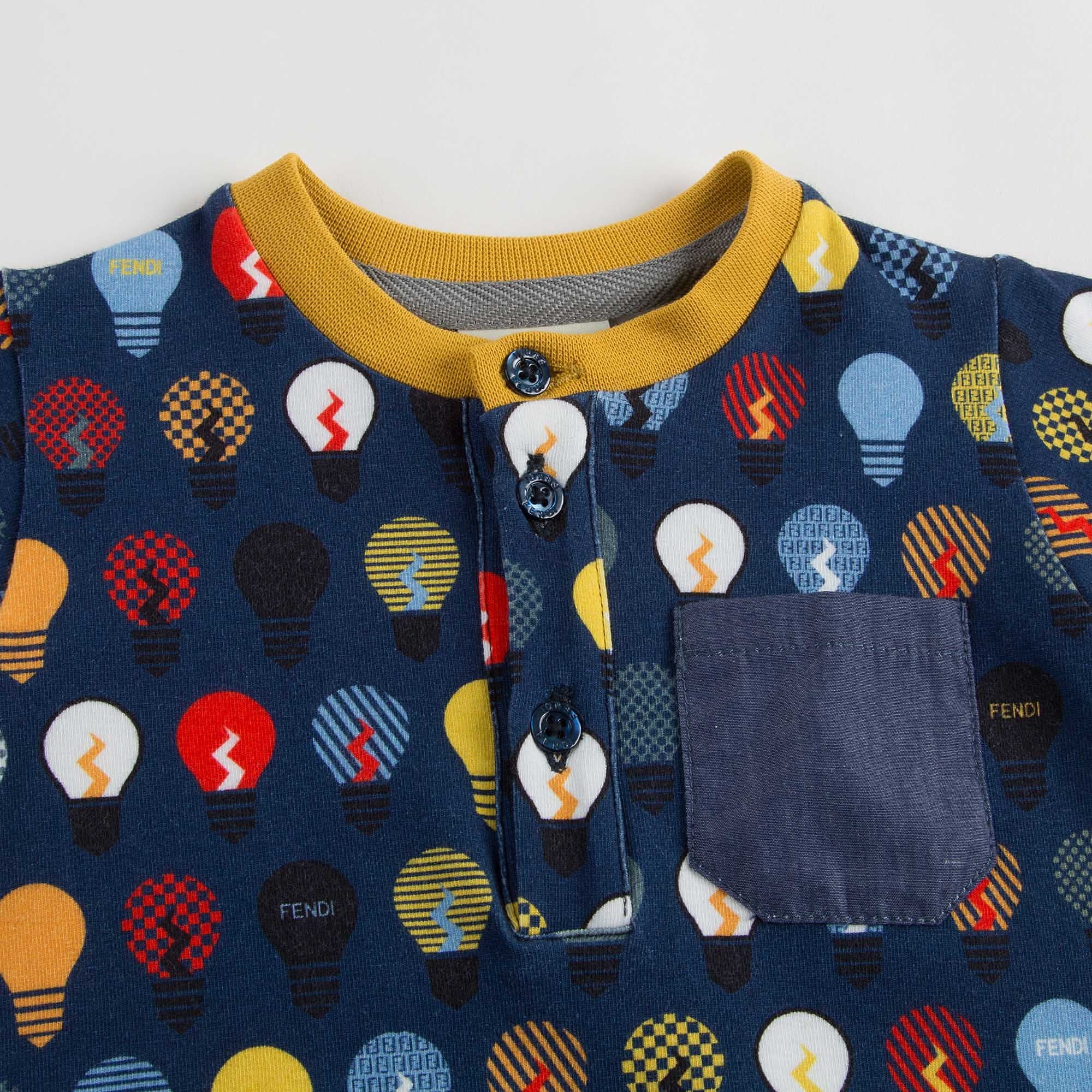 Baby Boys Navy Blue T-Shirt With Multicolor Lightbulb Print - CÉMAROSE | Children's Fashion Store - 3