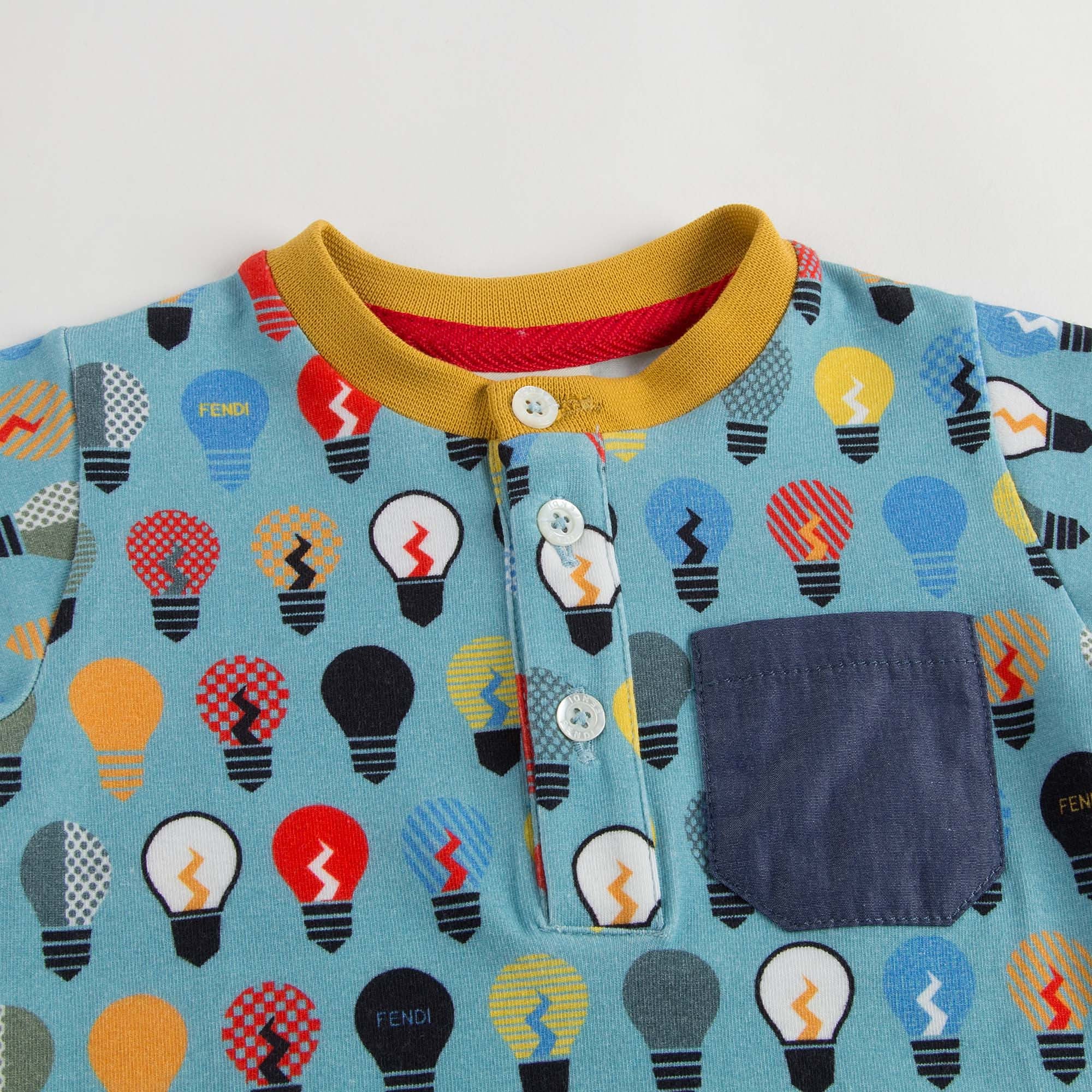 Baby Boys Blue T-Shirt With Multicolor Lightbulb Print - CÉMAROSE | Children's Fashion Store - 3