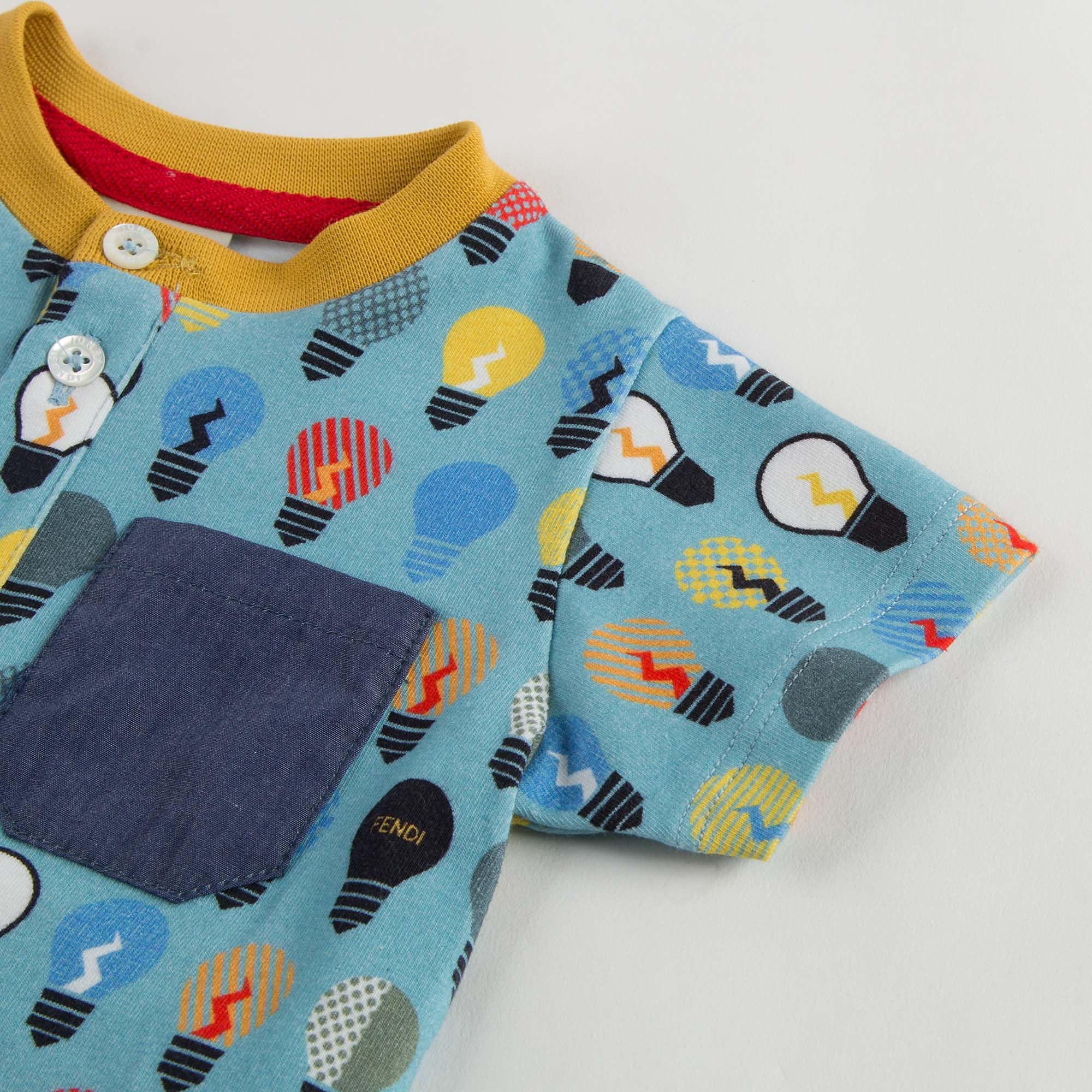 Baby Boys Blue T-Shirt With Multicolor Lightbulb Print - CÉMAROSE | Children's Fashion Store - 4