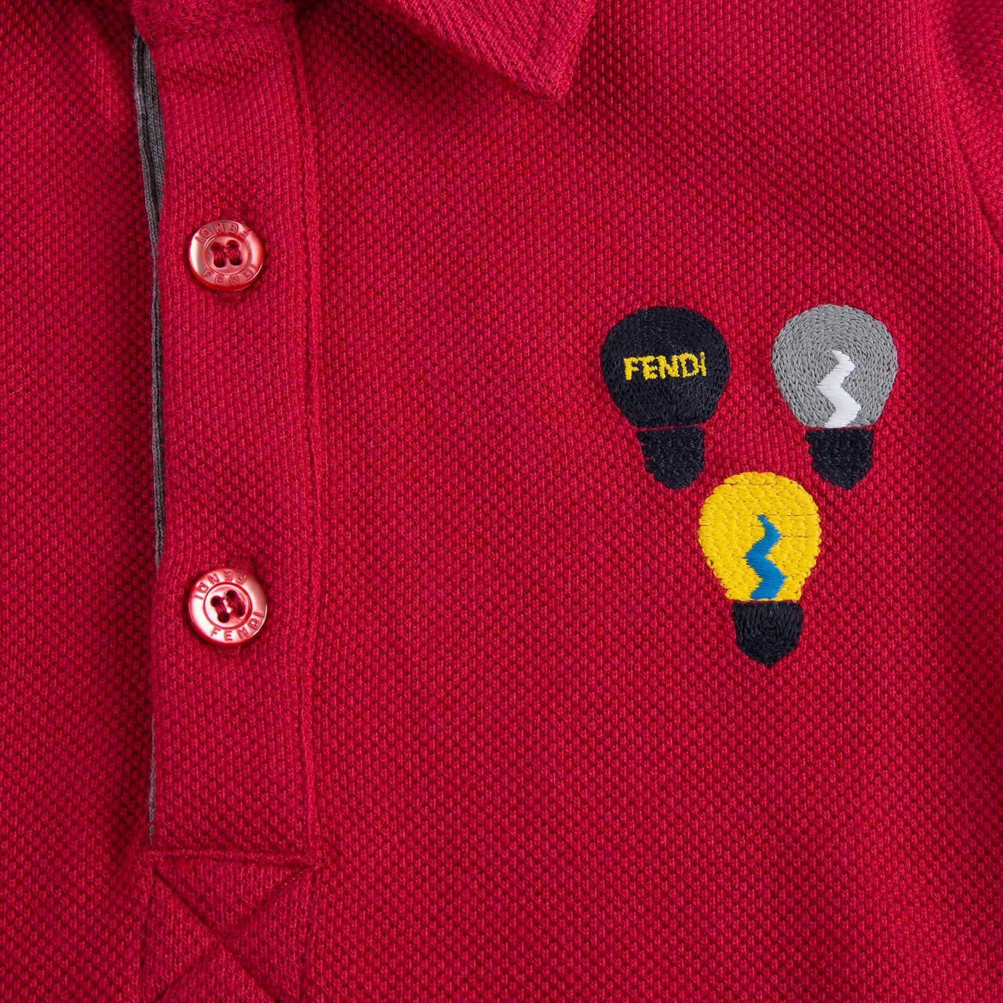 Baby Boys Red Embroidered Lightbulb Polo Shirt - CÉMAROSE | Children's Fashion Store - 4