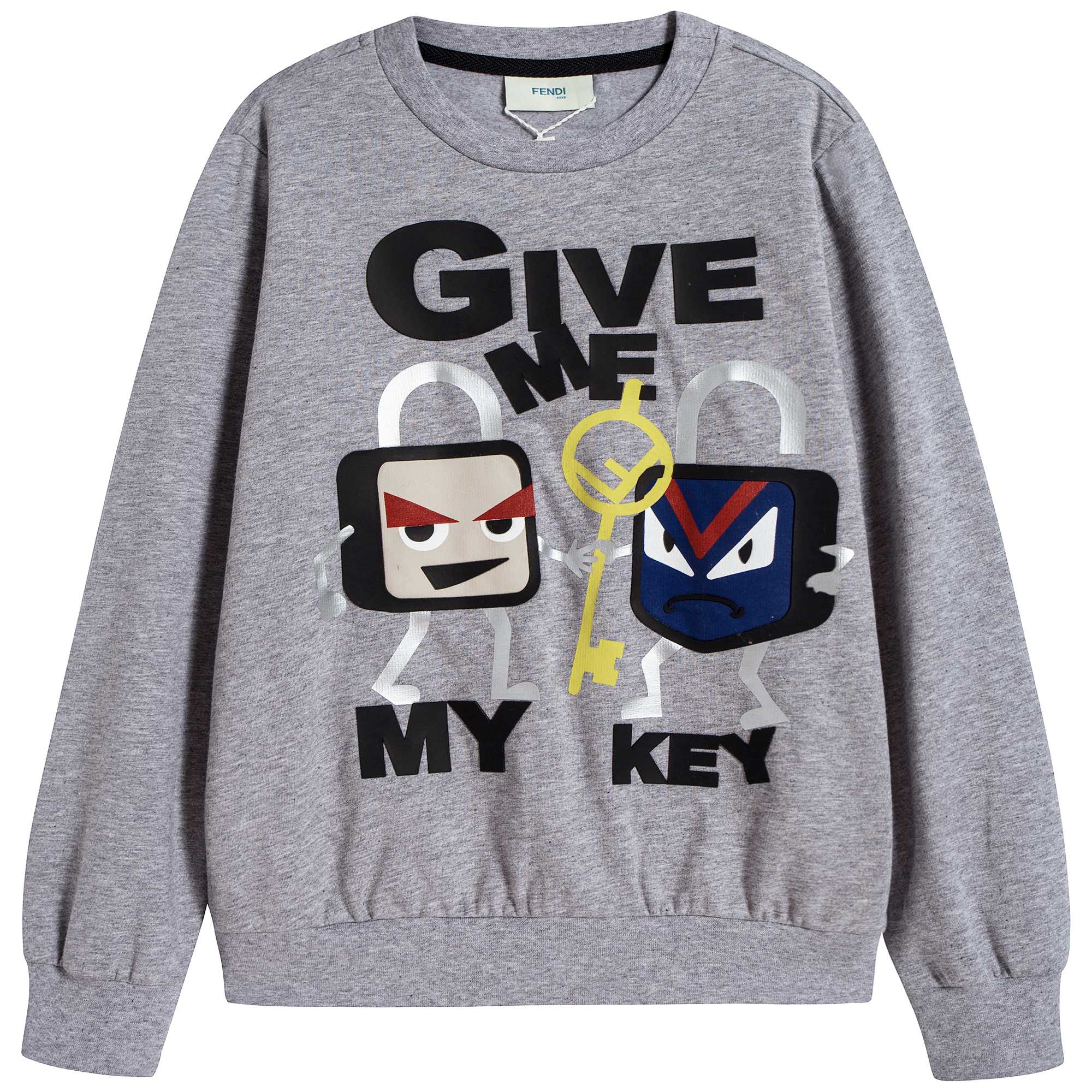 Boys Melange Grey Cotton Sweatshirt