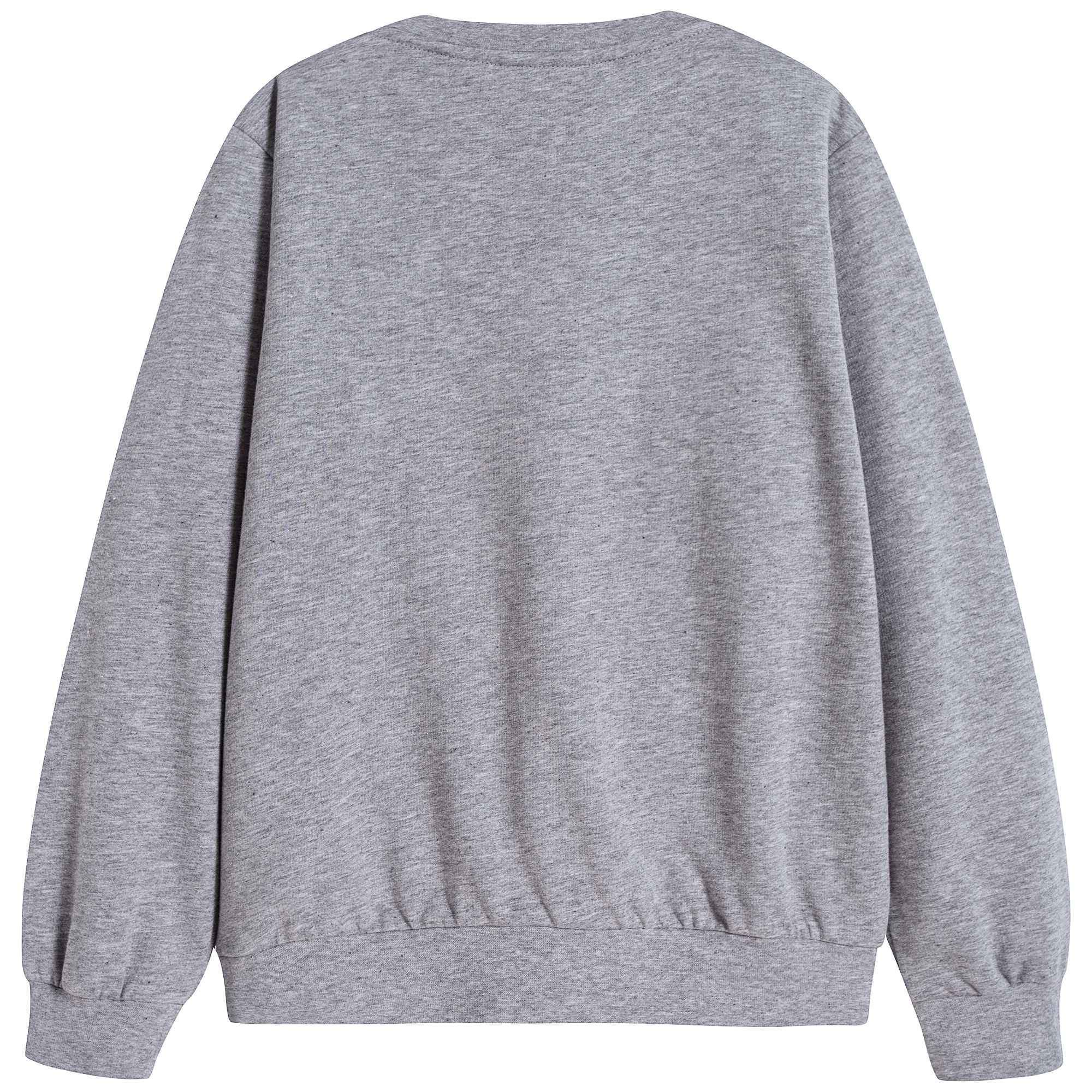 Boys Melange Grey Cotton Sweatshirt