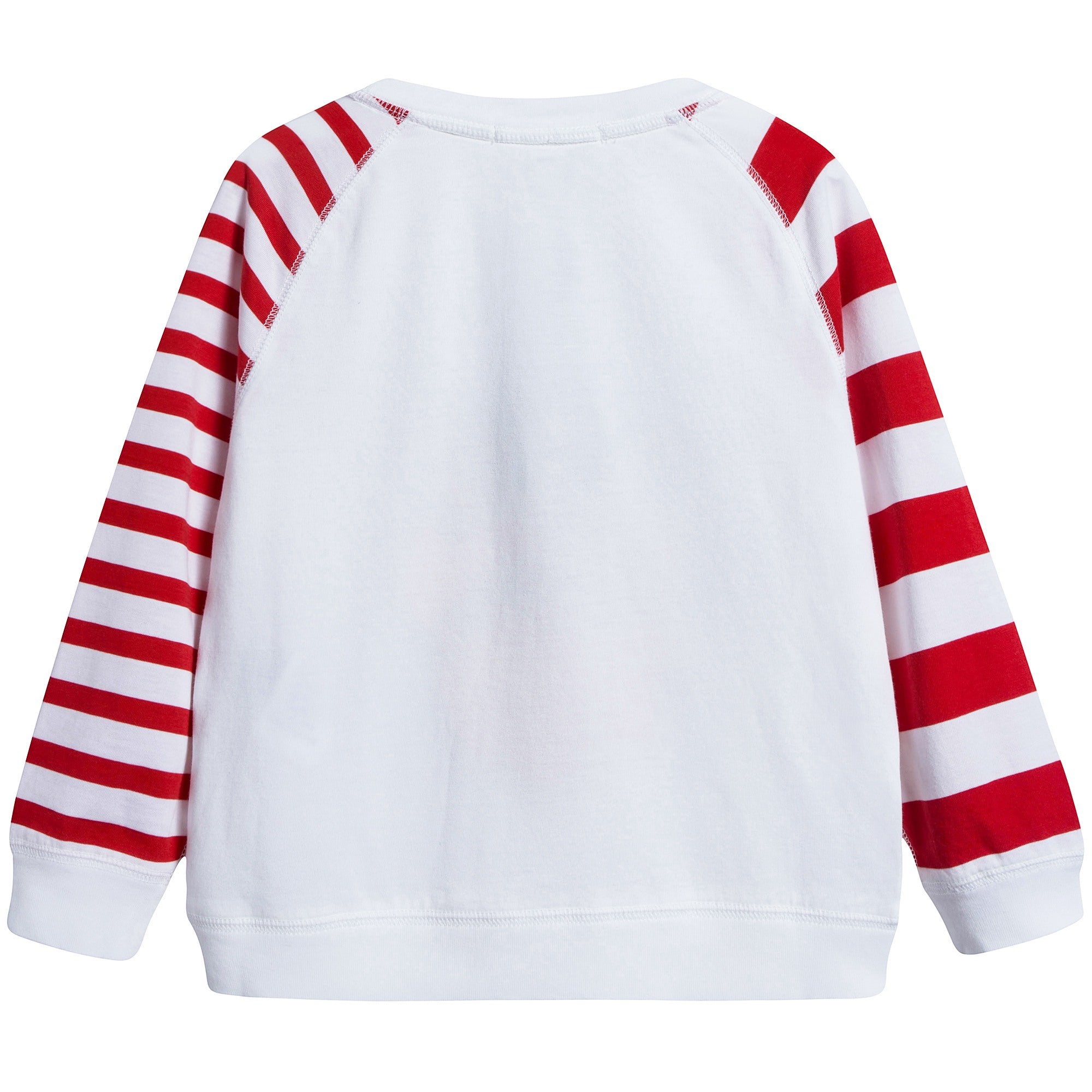 Boys  White  Cotton  Striped  Sleeves T-shirt