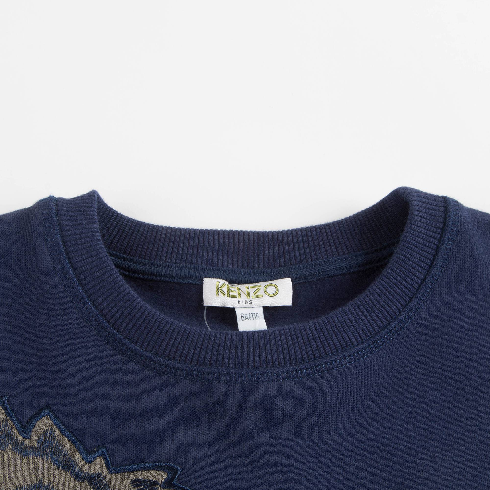 Boys Navy With Tiger Cotton Sweatshirt