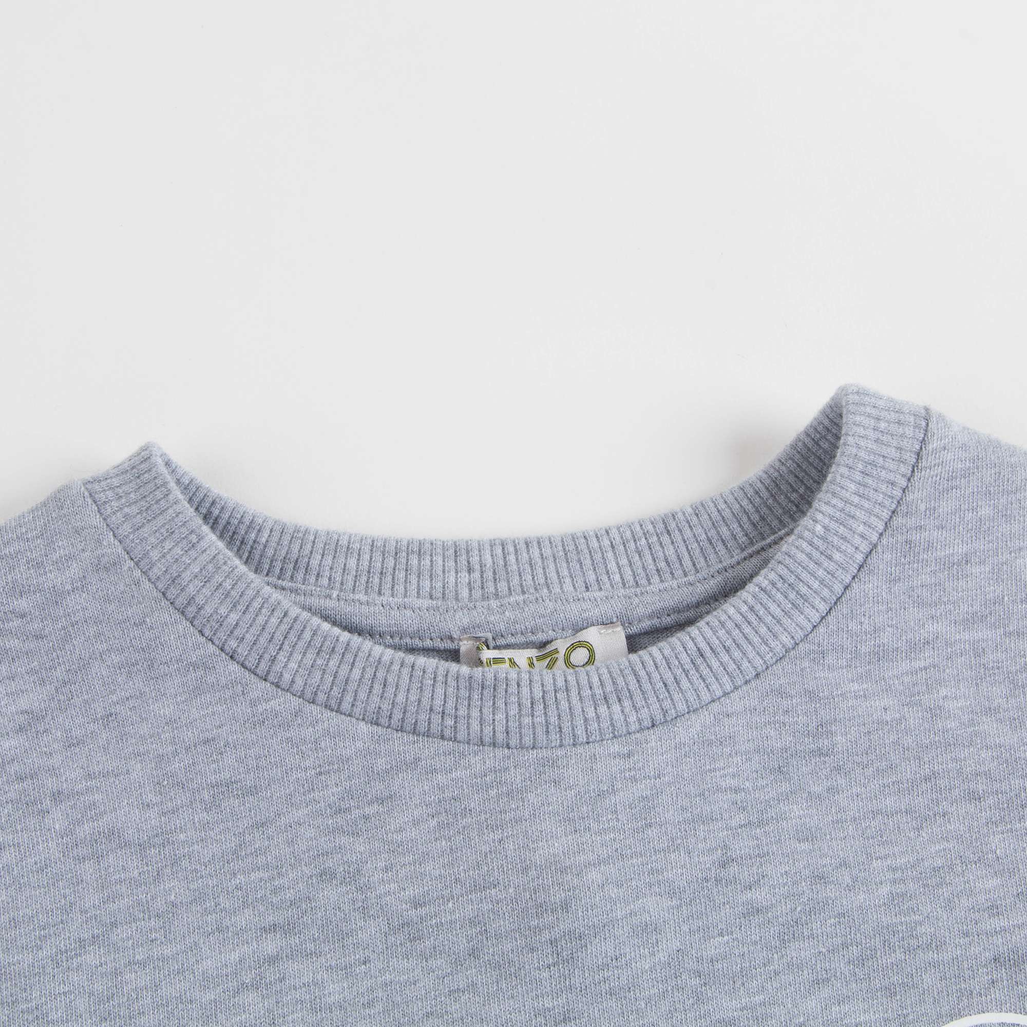 Boys Marl Grey Logo Cotton T-shirt