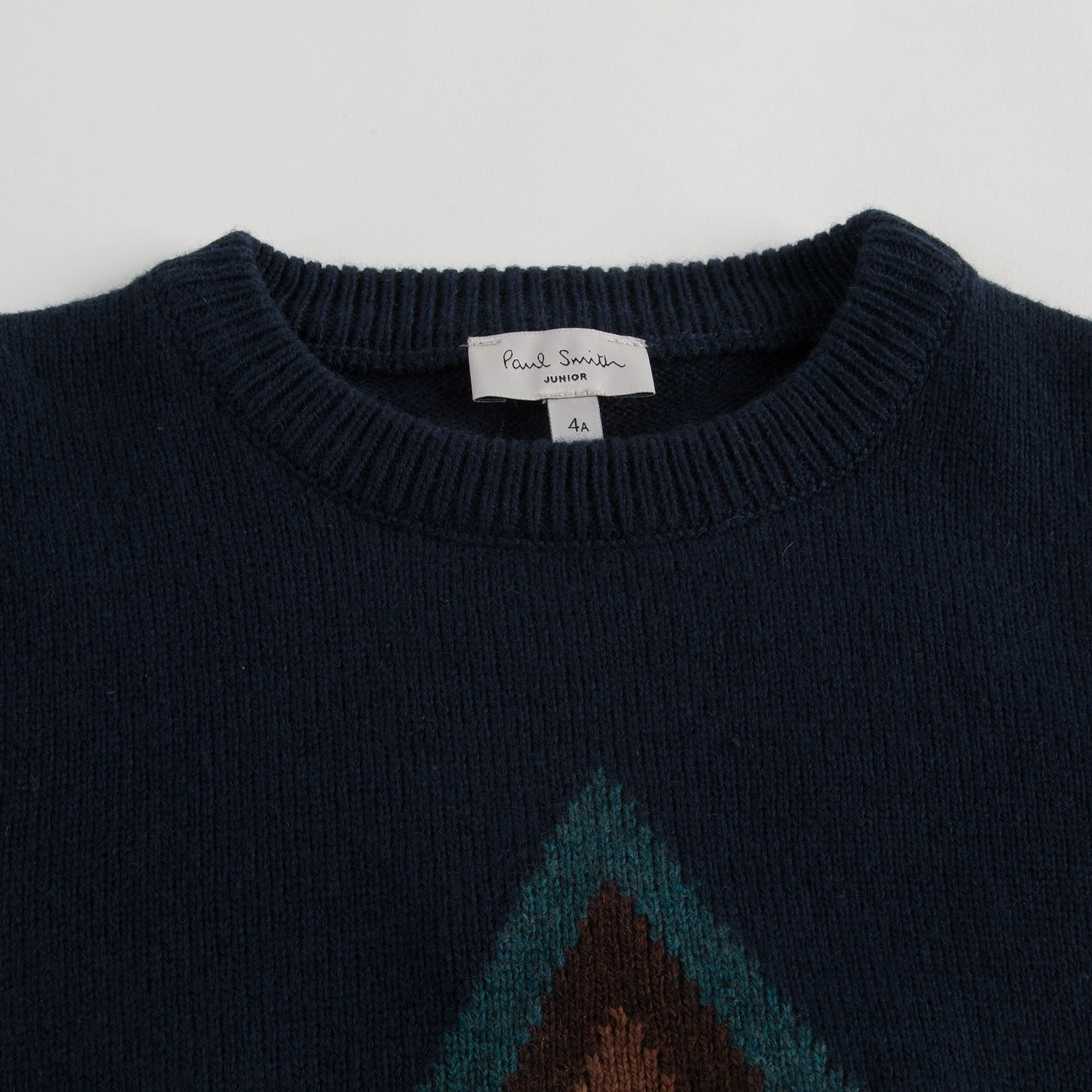 Boys Dark Blue Triangular Pattern Knitted Sweater - CÉMAROSE | Children's Fashion Store - 3