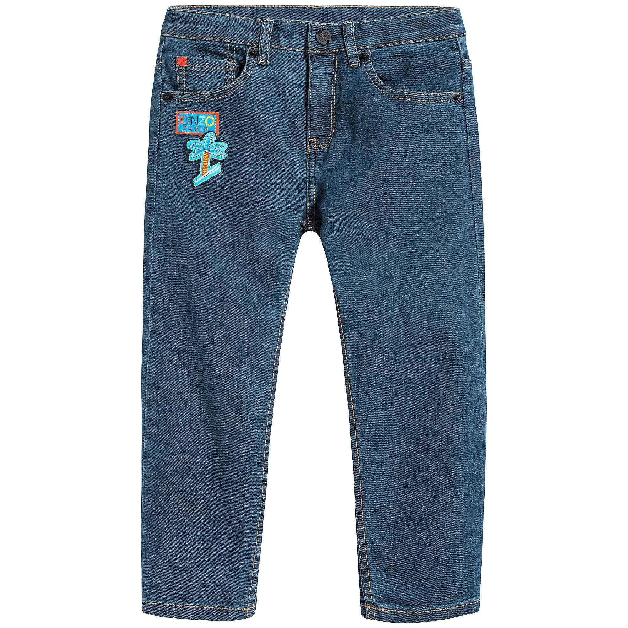 Boys Denim Blue Cotton Troussers