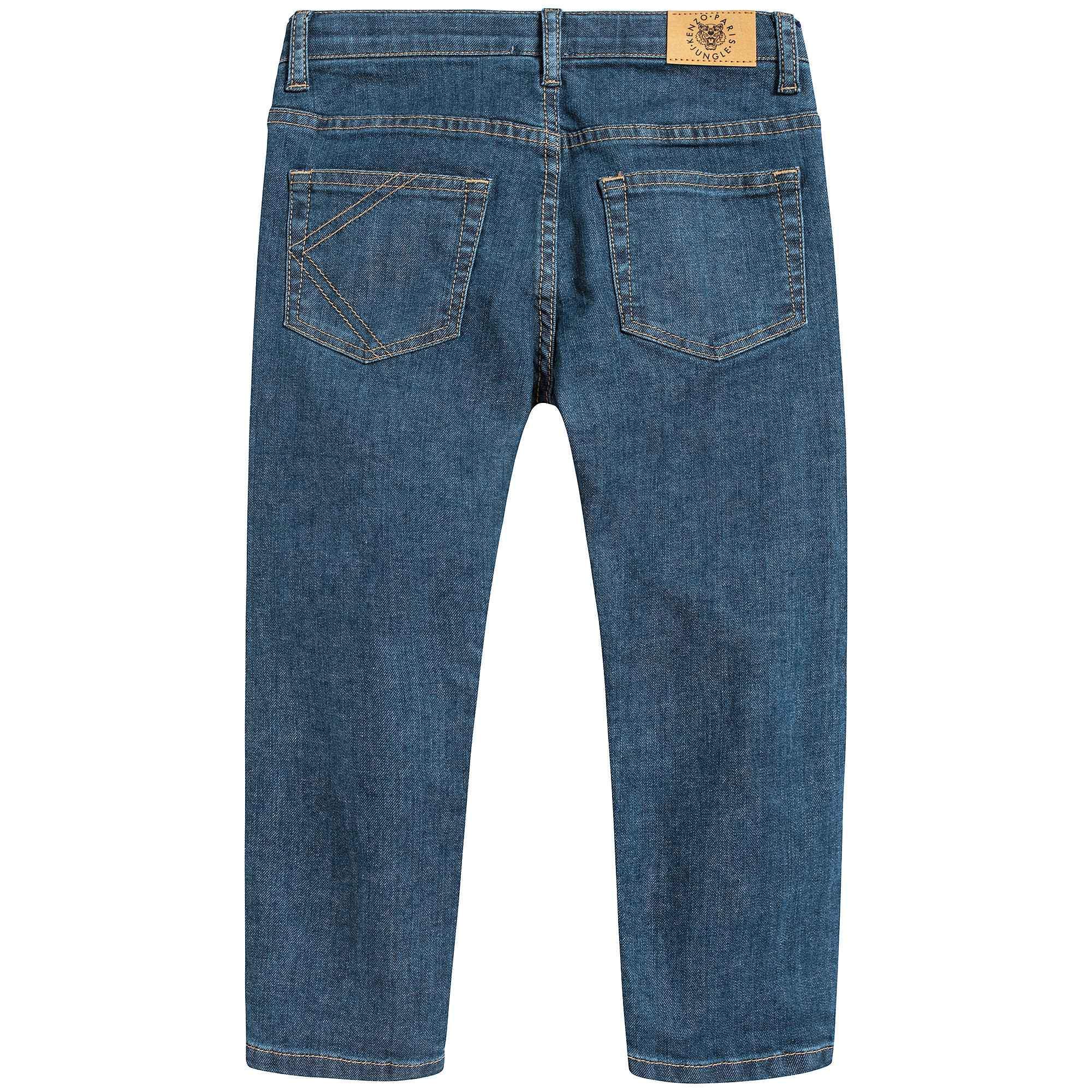 Boys Denim Blue Cotton Troussers