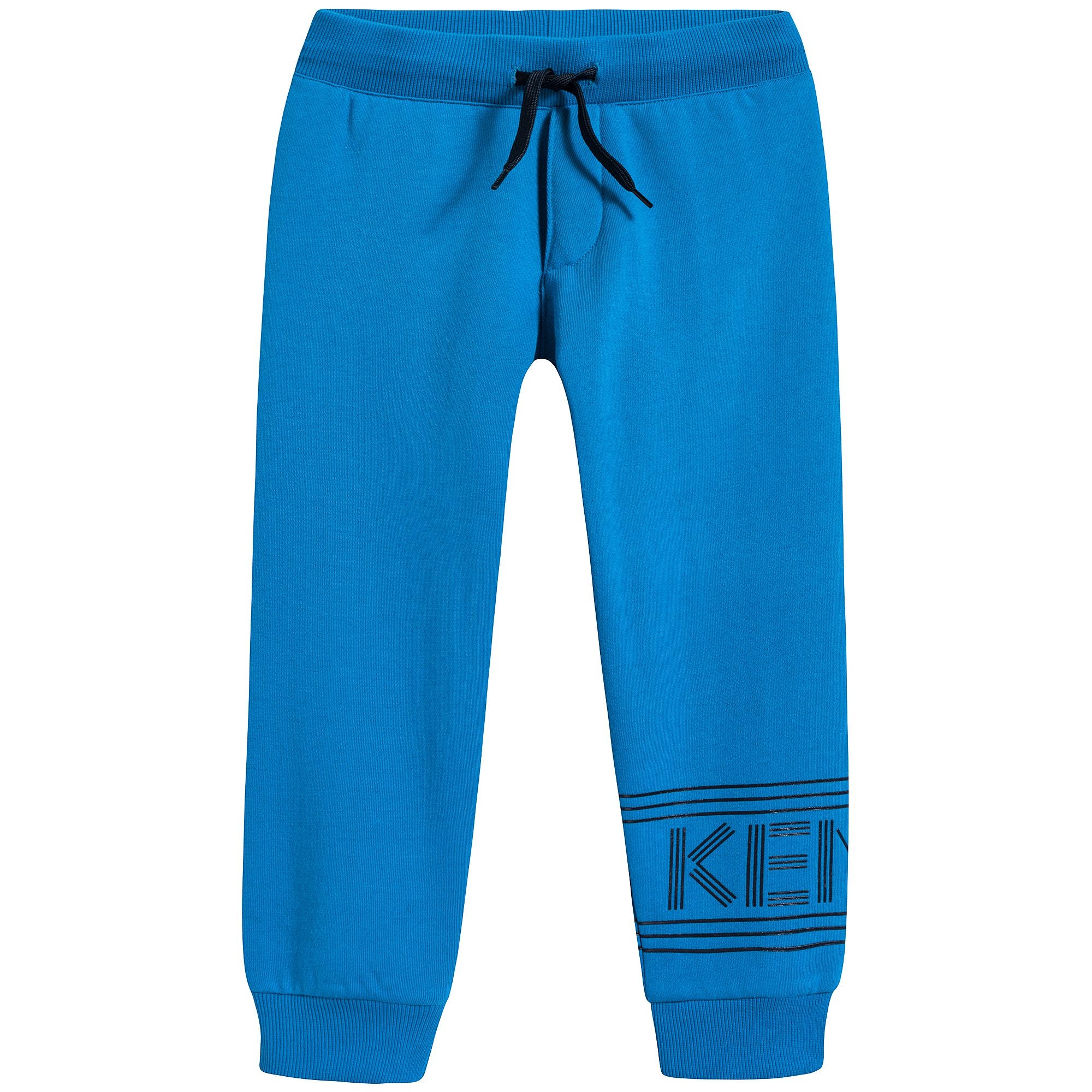 Boys Vivid Blue Logo Cotton Trousers