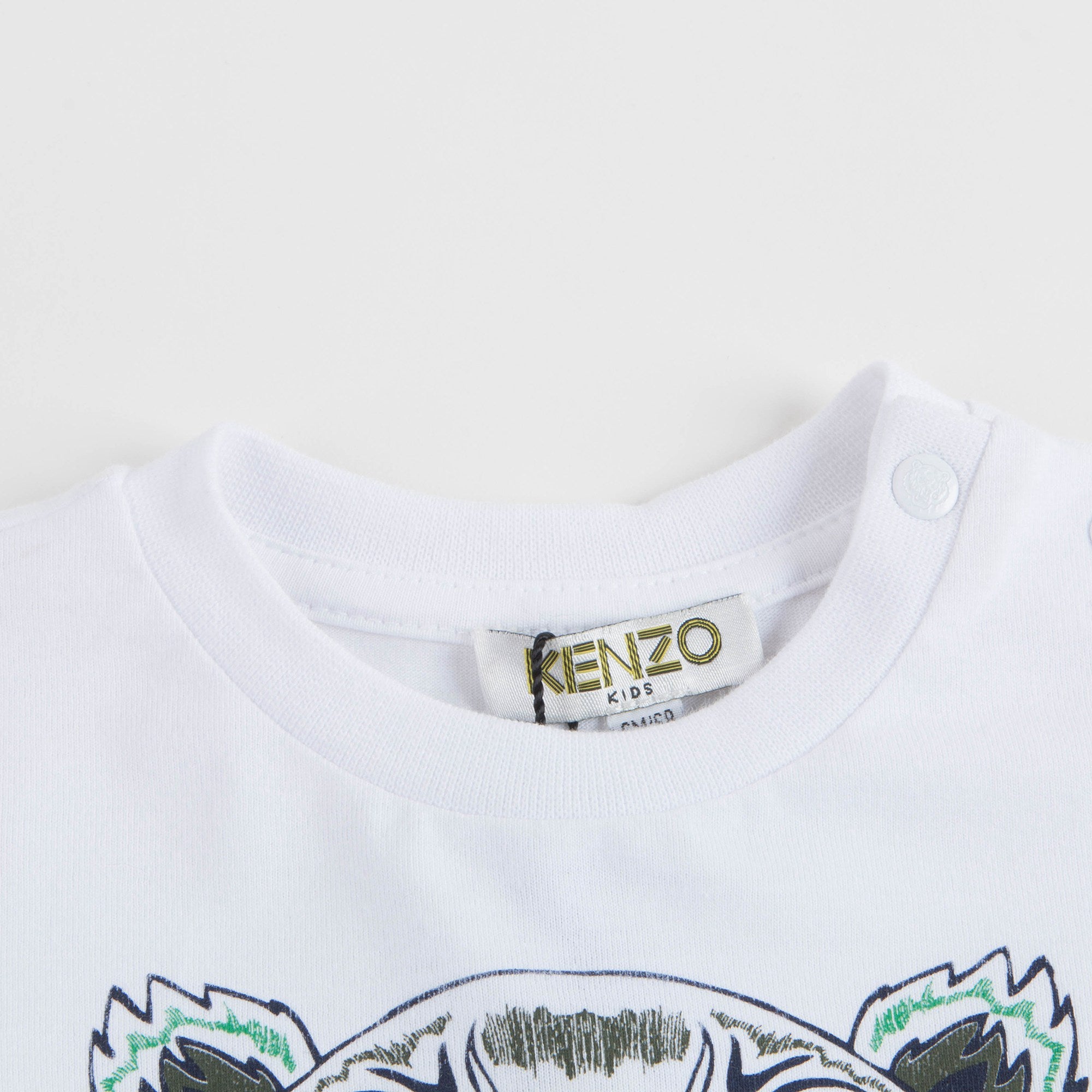 Baby Boys White Tiger Cotton T-shirt