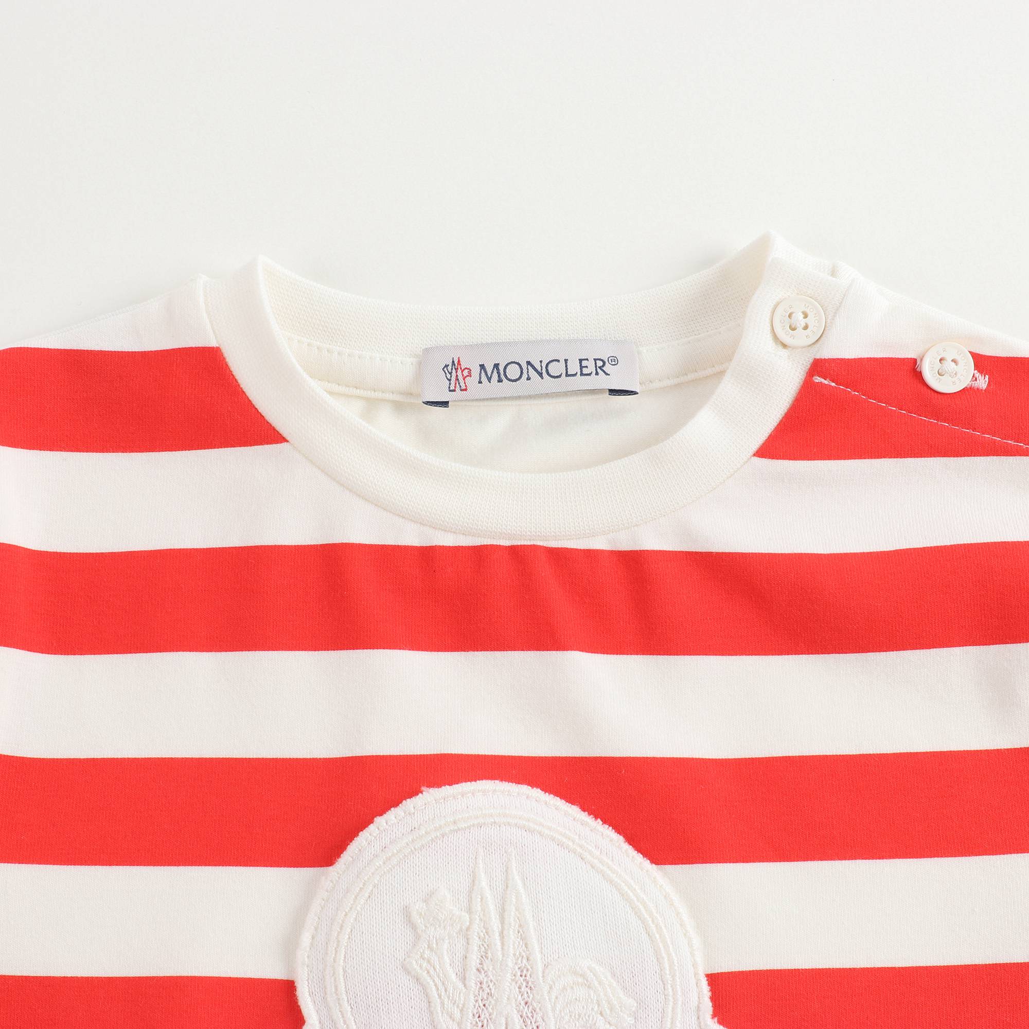 Baby Girls White & Red Stripes T-shirt