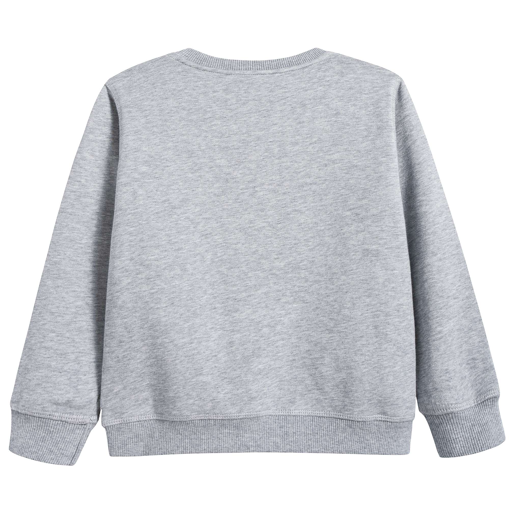 Boys Marl Grey With Tiger Cotton Sweatshirt