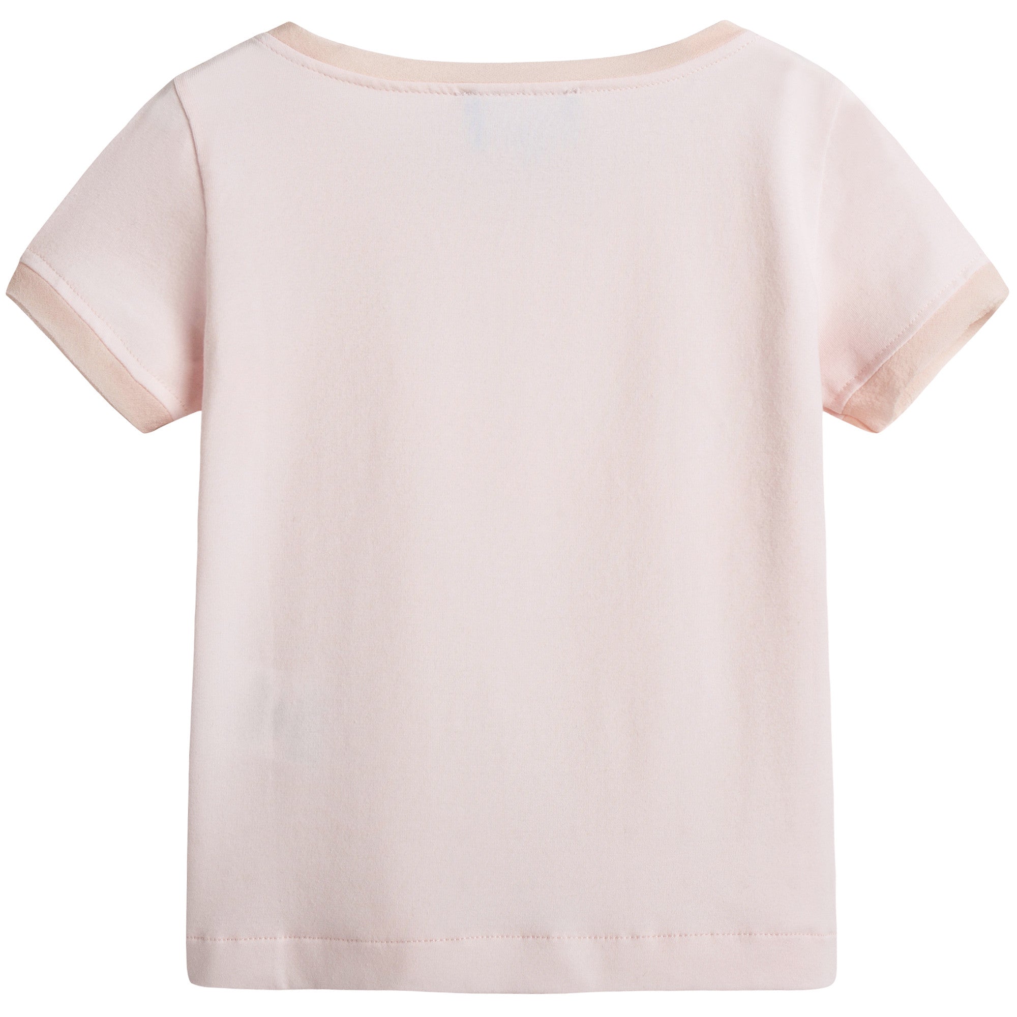 Girls Pink Cotton T-shirt With Flower