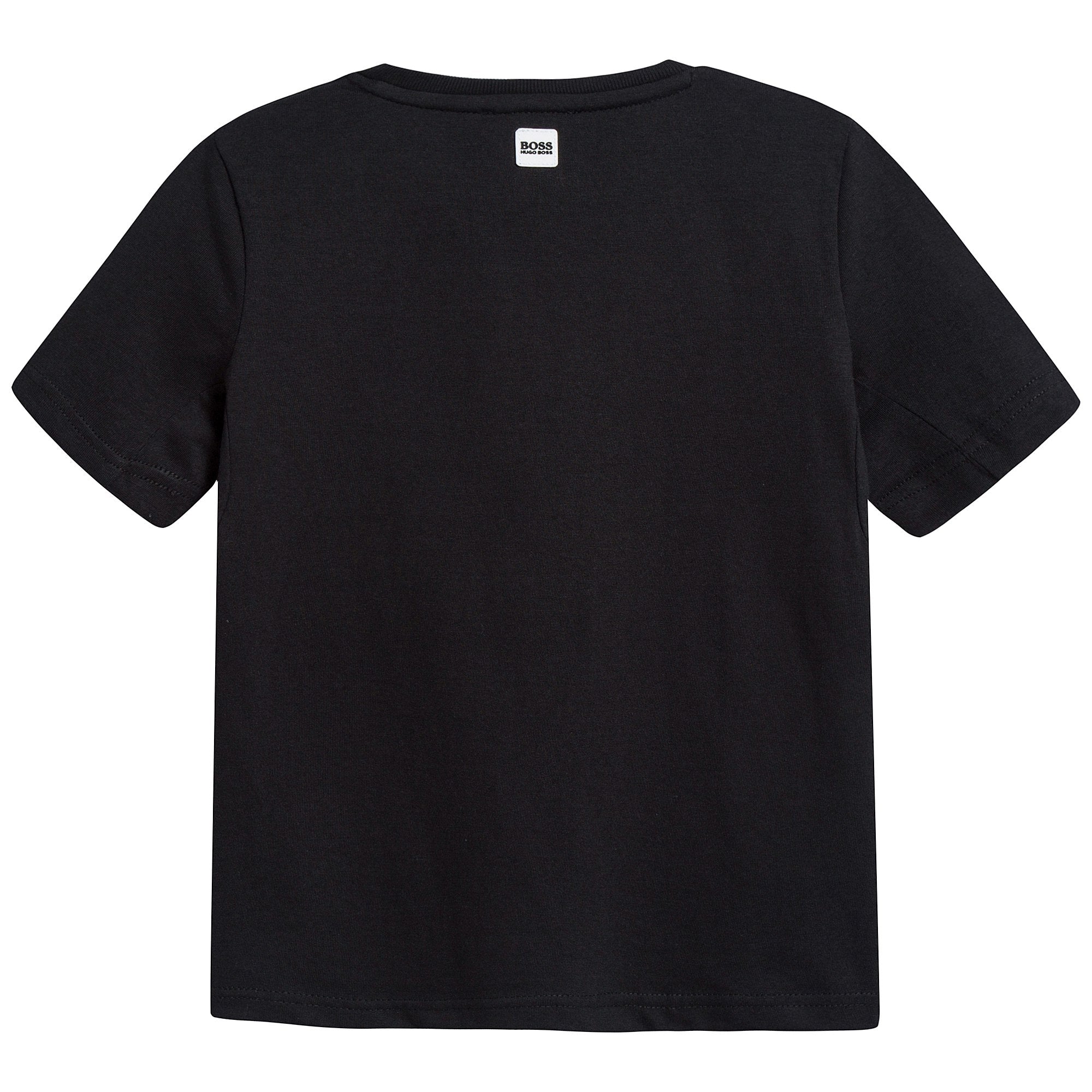 Boys Black Logo Cotton T-shirt