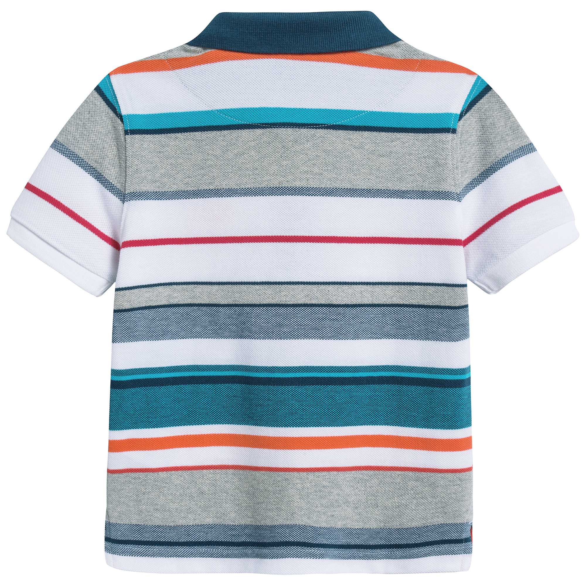 Boys White Check Logo Polo Shirt