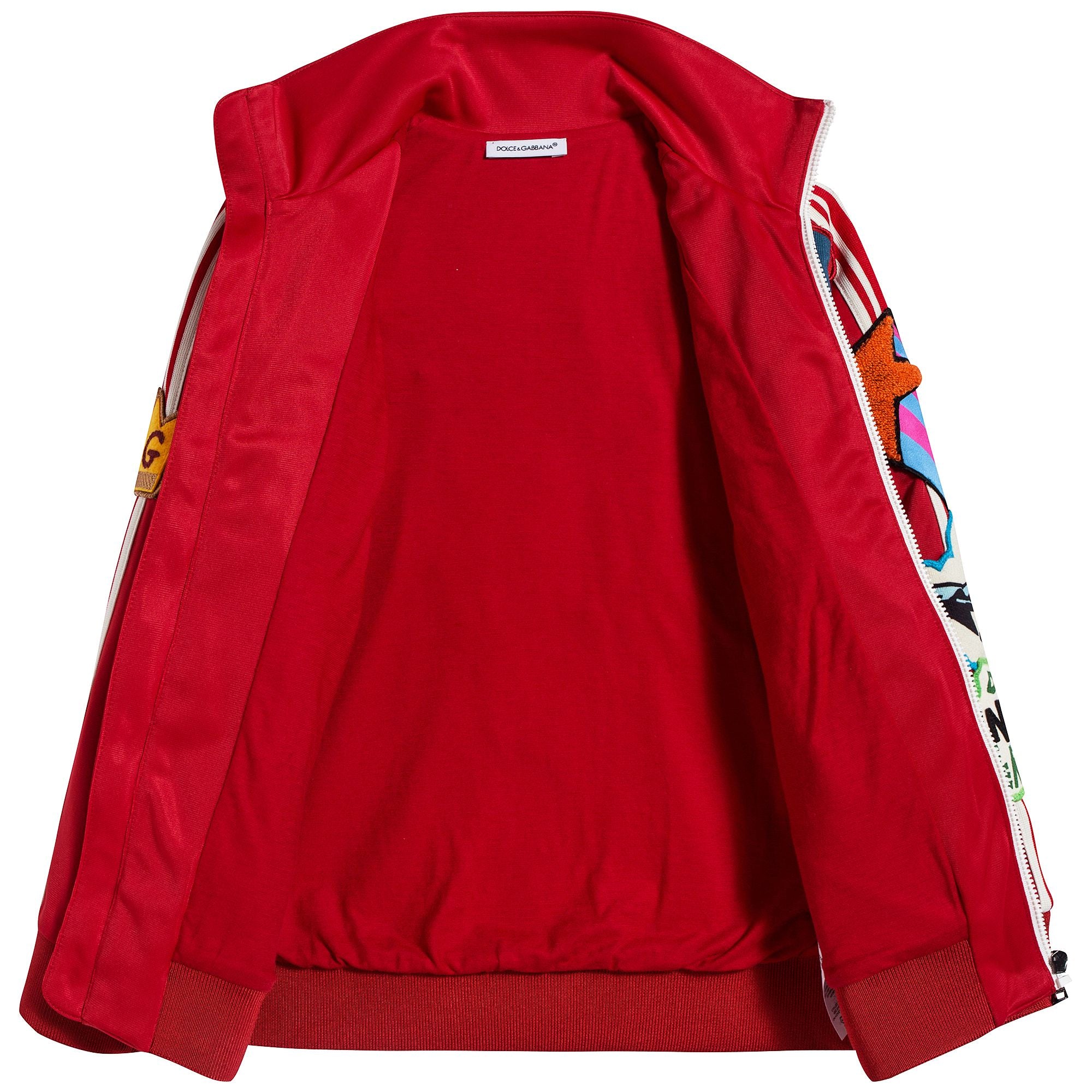 Boys Red Embroidered Zipped Cardigan