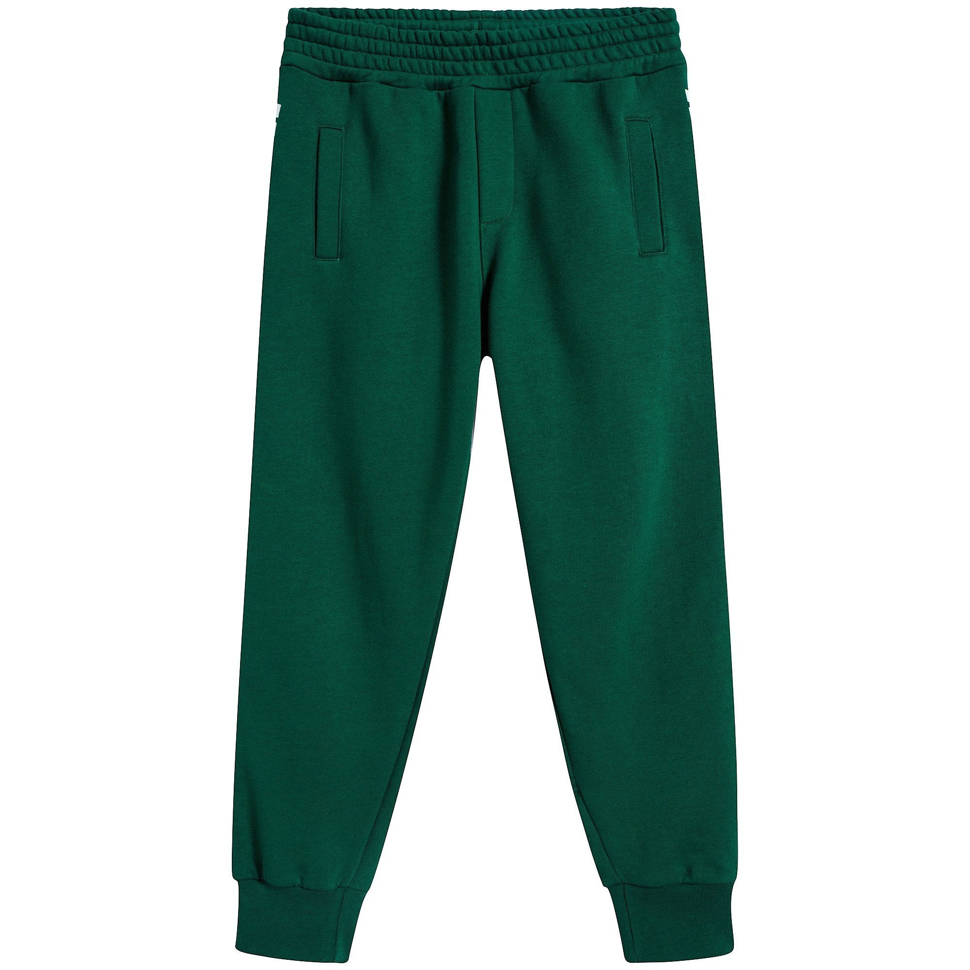 Boys Green Logo Cotton Trousers